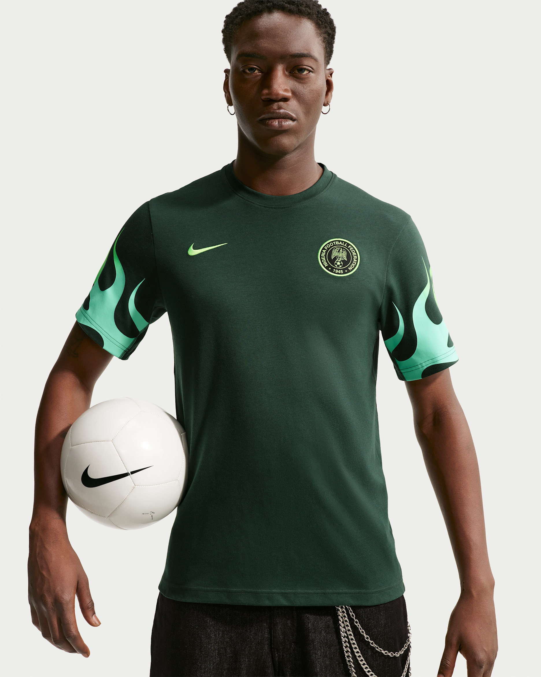 Nigeria Primary Nike Dri-FIT fotball-T-skjorte til herre - Pro Green/Electric Green