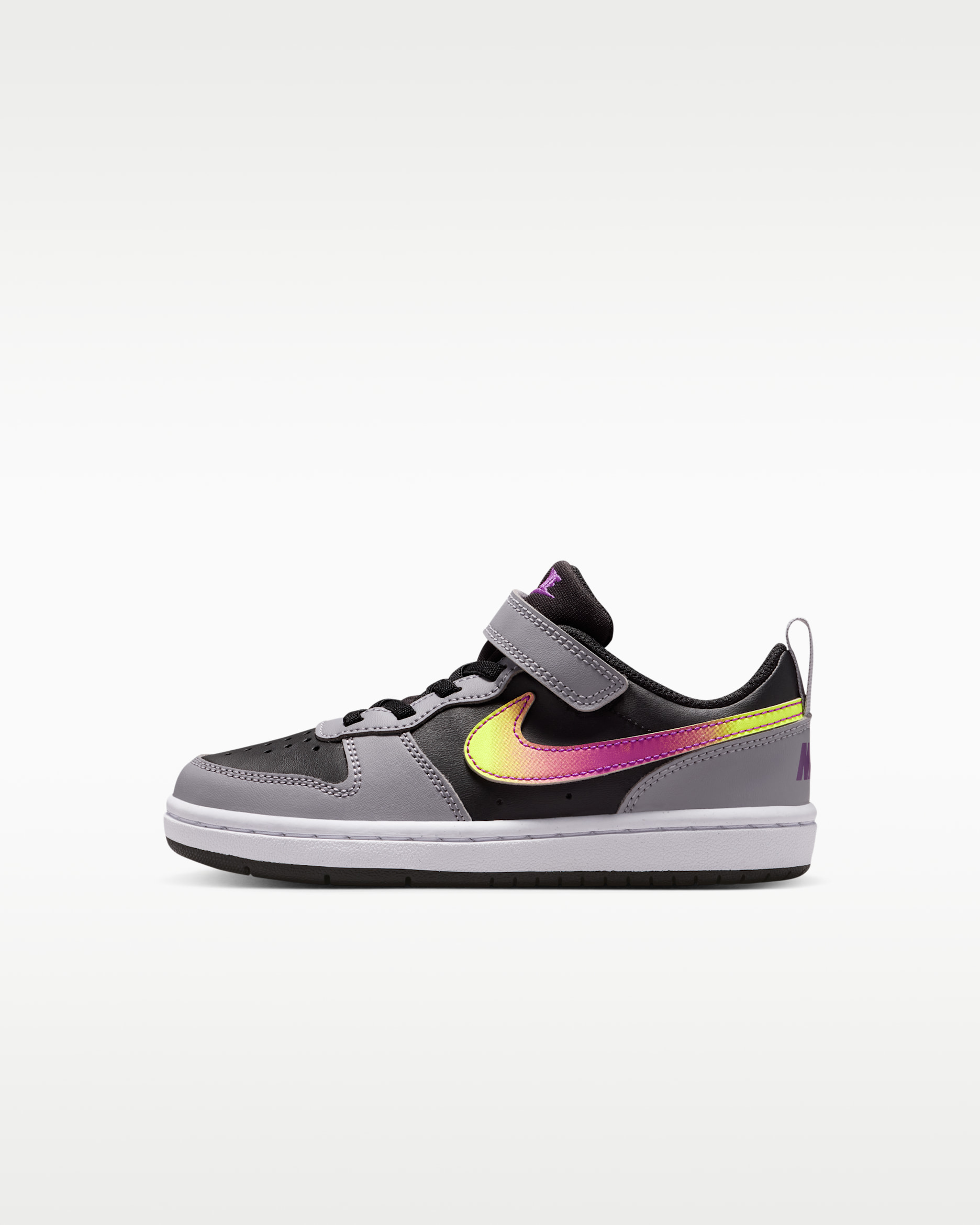 Nike Court Borough Low Recraft Little Kids' (Boys') Shoes - Black/Cement Grey/White/Vivid Purple