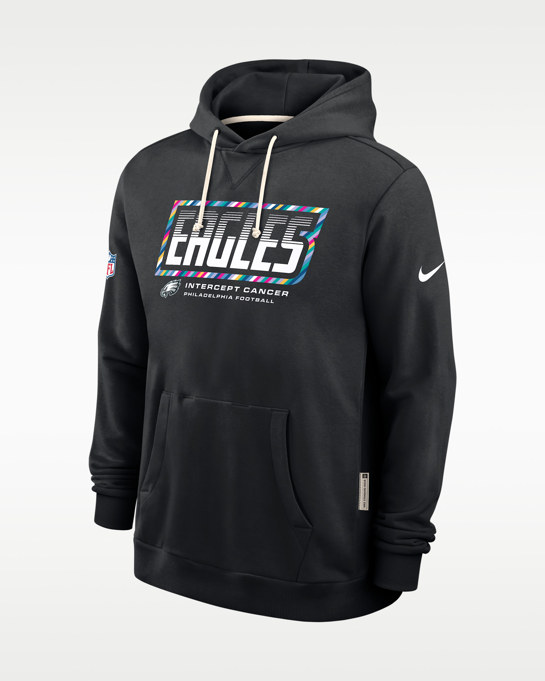 Philadelphia Eagles Crucial Catch Sideline Standard Issue Men's Nike Dri-FIT NFL Pullover Hoodie - Black