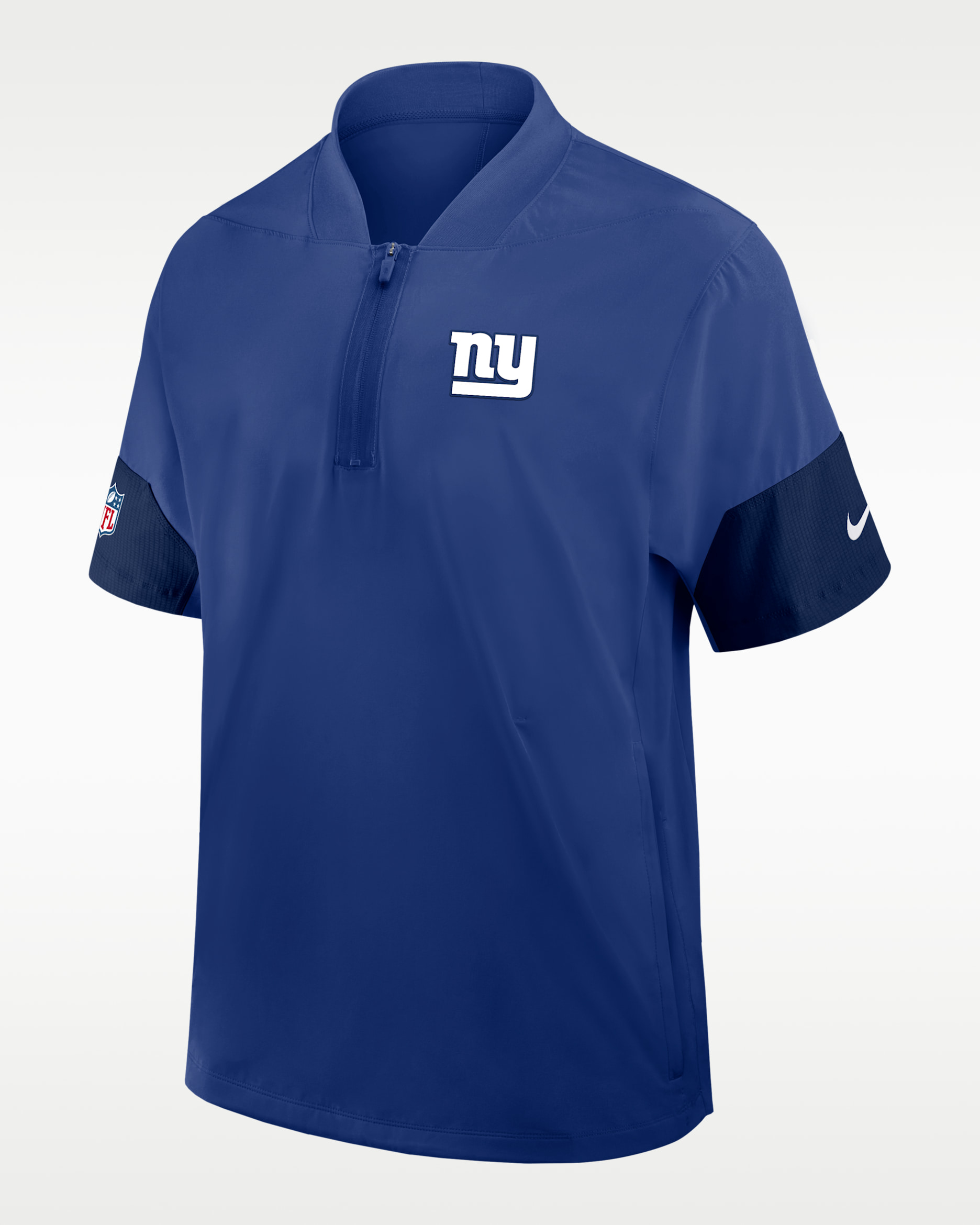 New York Giants Sideline Coach Men's Nike NFL 1/2-Zip Short-Sleeve Jacket - Blue