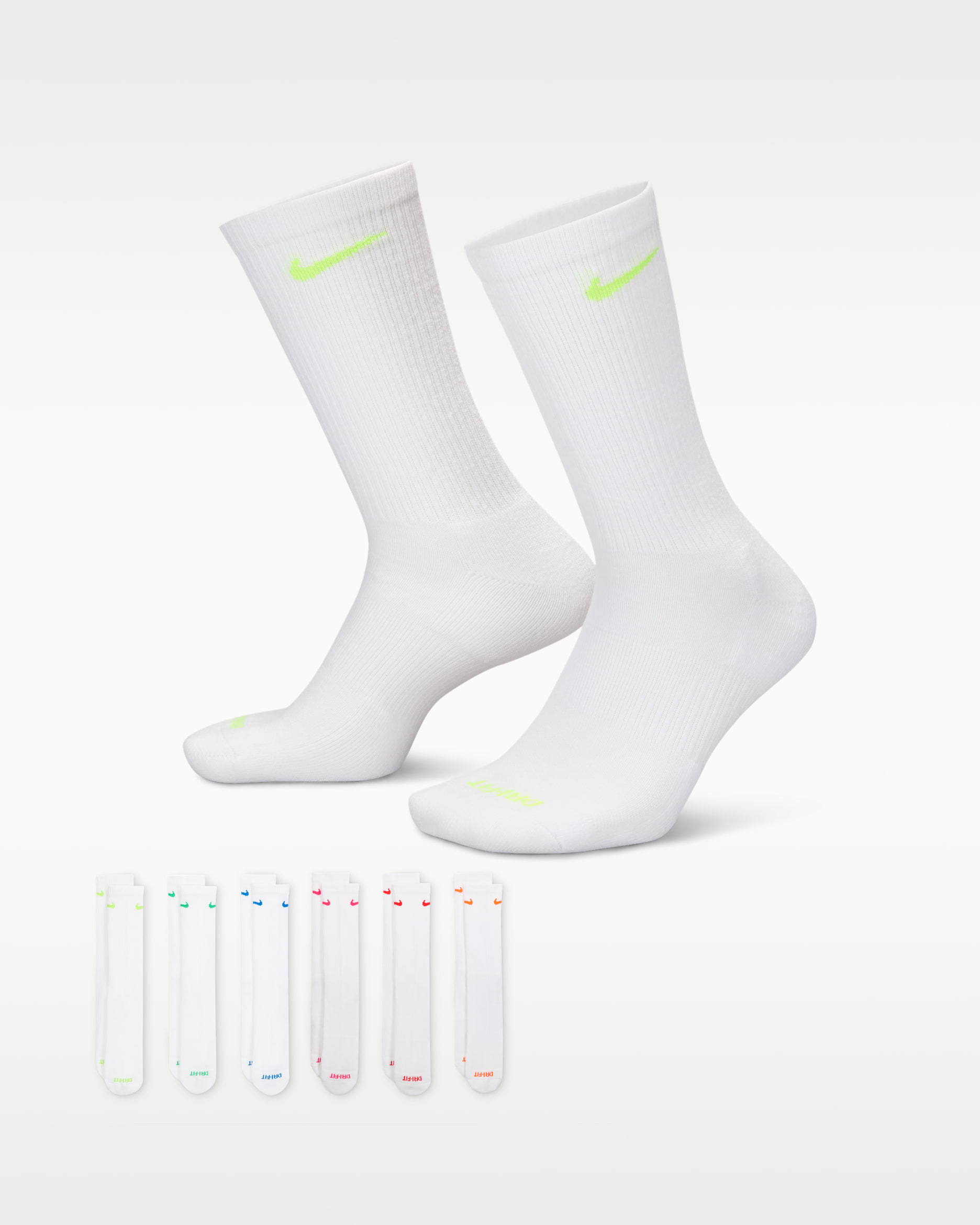 Nike Everyday Plus Cushioned Training Crew Socks (6 Pairs) - Multi-Color