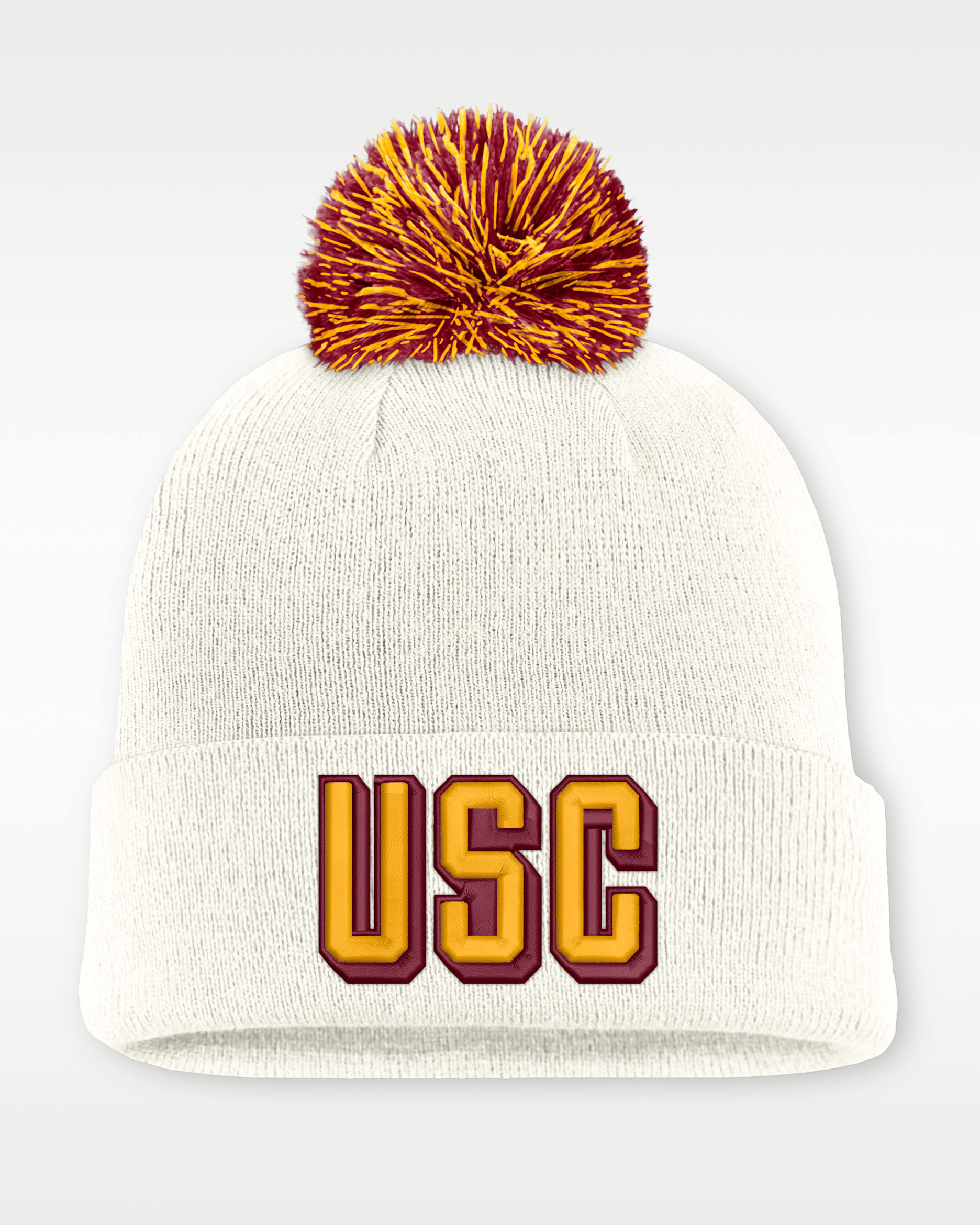 Gorro con dobladillo universitario Nike para hombre USC Peak - Blanco