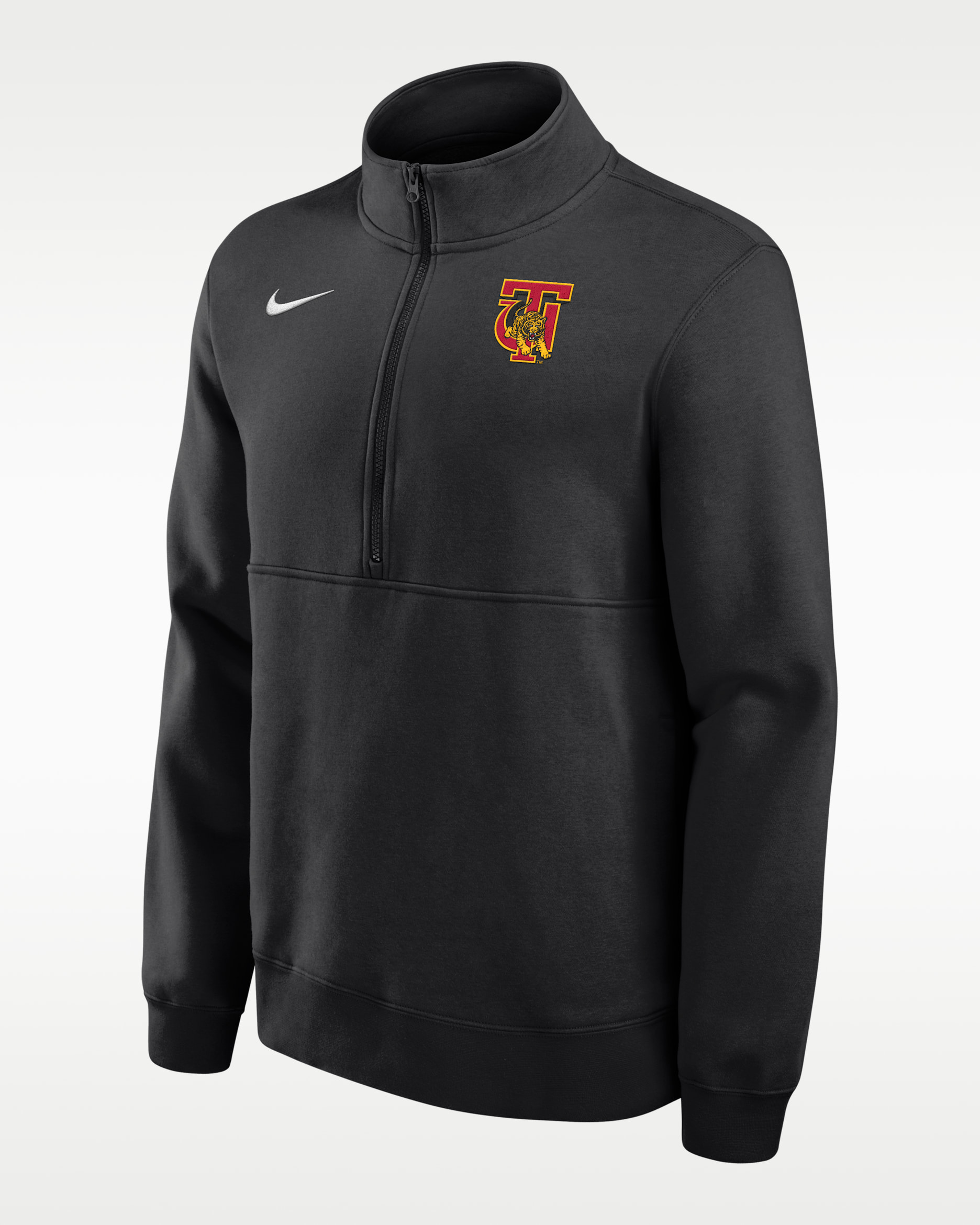 Nike College Club (Tuskegee University Tigers) Men's Fleece Half-Zip Top - Black