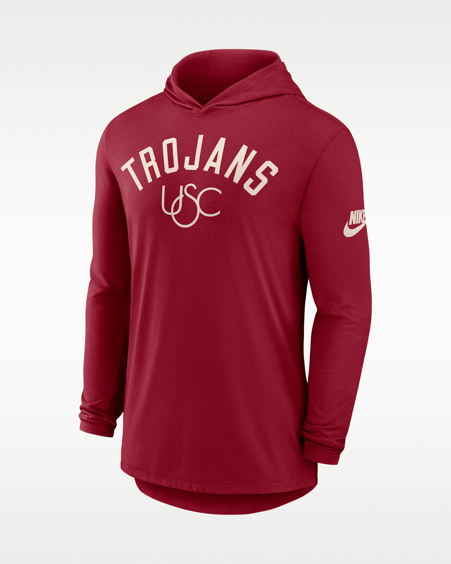 Playera con gorro de manga larga universitaria Nike Dri-FIT para hombre USC Legacy Arch - Rojo cardenal