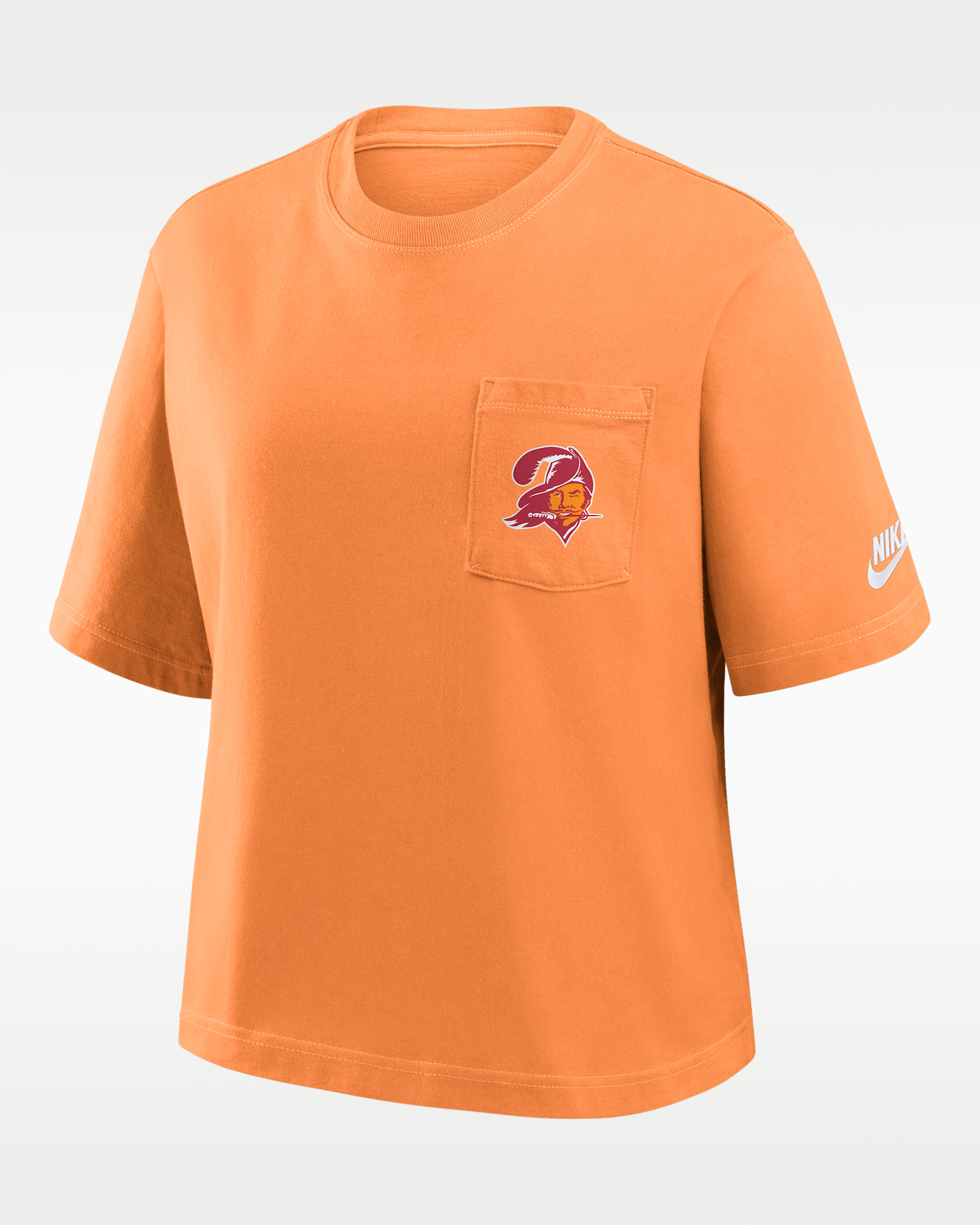 Tampa Bay Buccaneers Rewind Pocket Boxy Women's Nike NFL T-Shirt - Orange