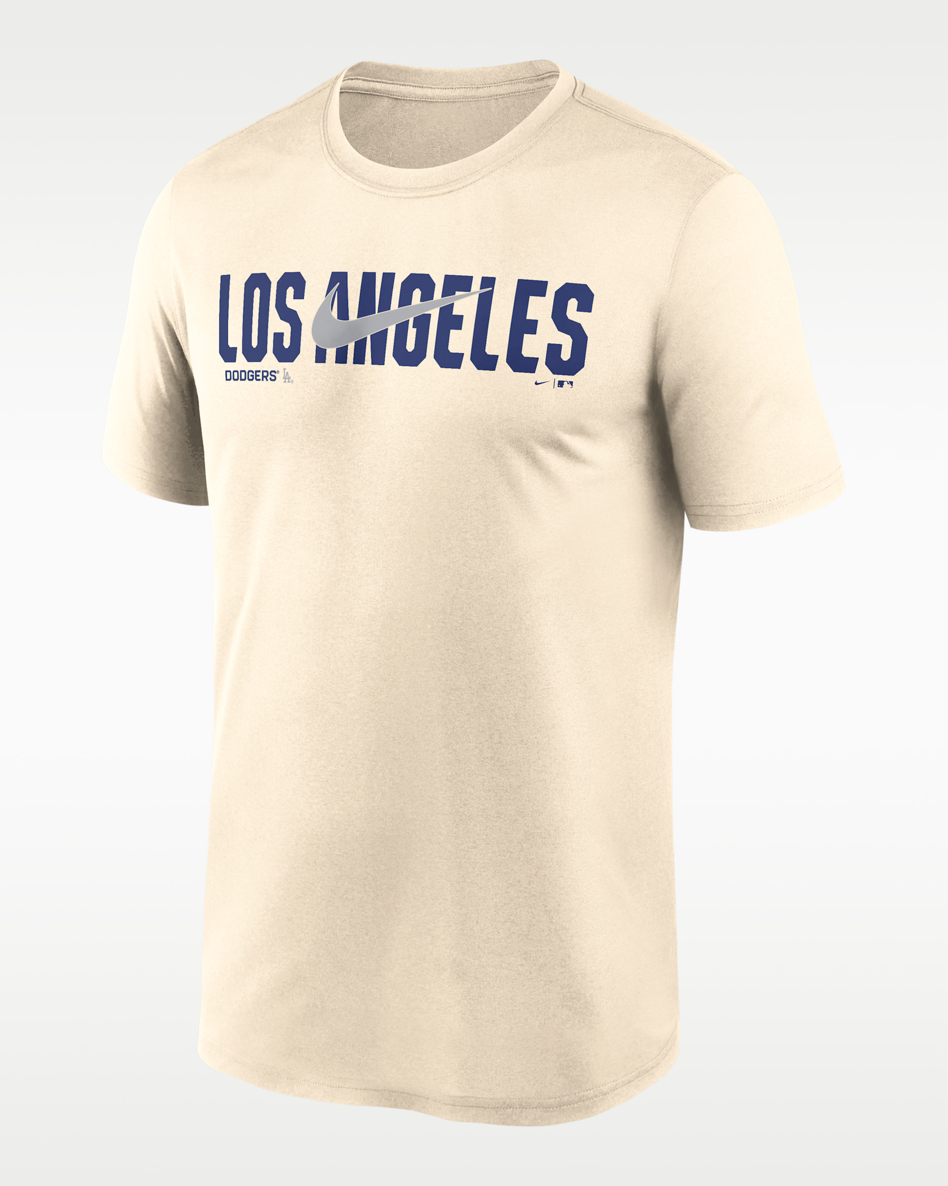 Playera Nike Dri-FIT de la MLB para hombre de Los Angeles Dodgers, edición Swoosh Legend - Natural