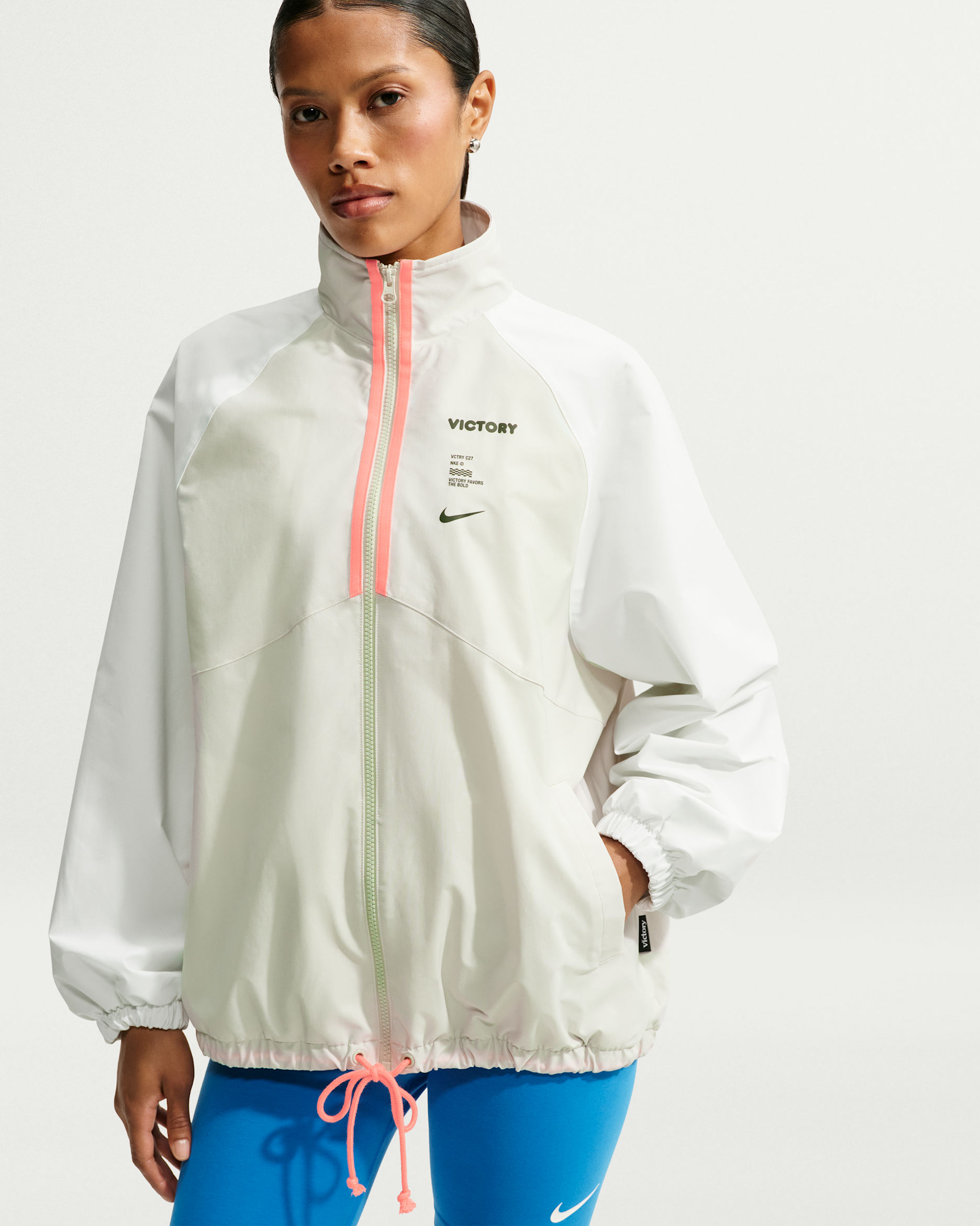 Nike Victory Collection Women's Soccer Track Jacket - Light Bone/Atomic Pink/Newsprint