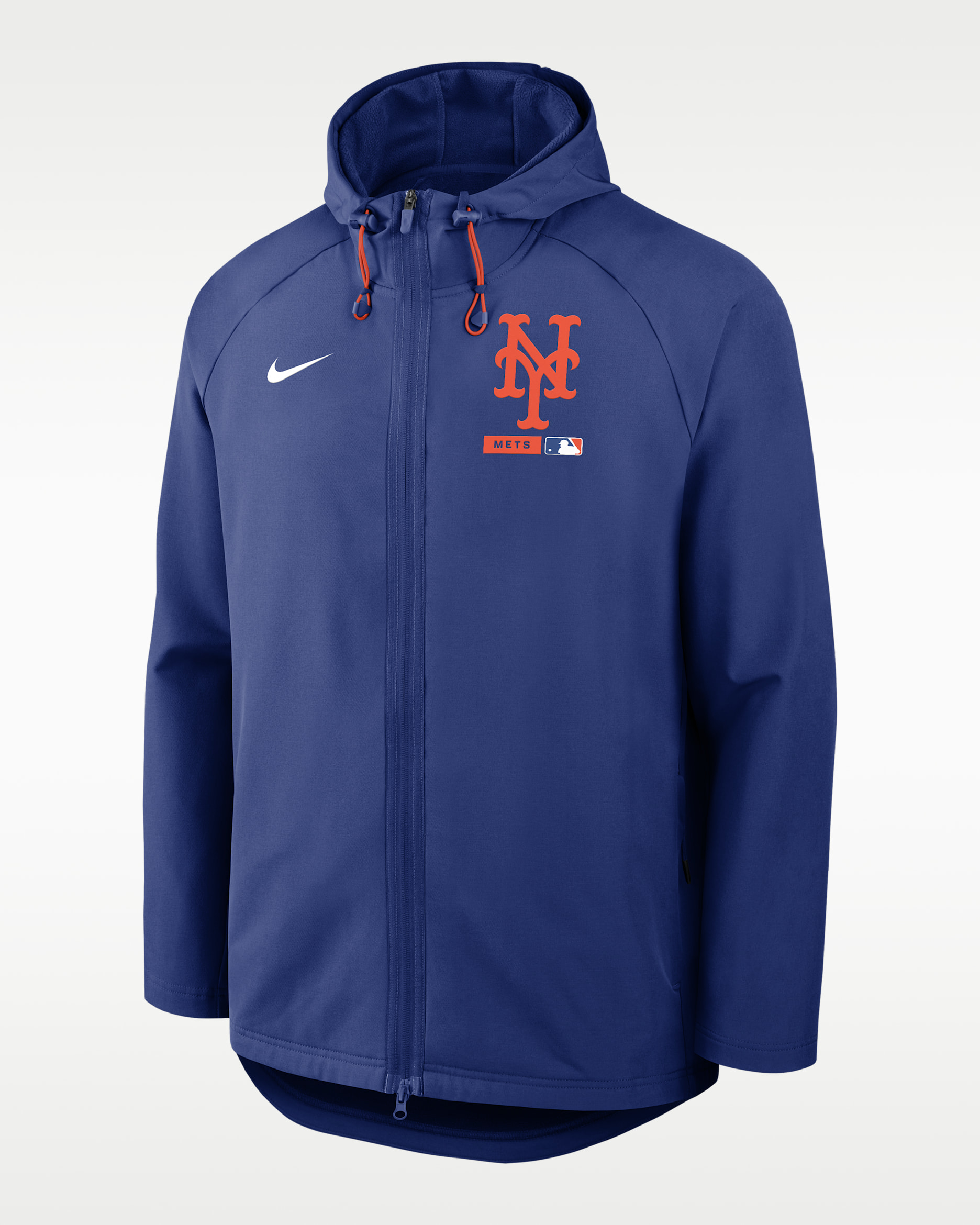 Chamarra con gorro y cierre completo Nike Therma-FIT de la MLB para hombre New York Mets Authentic Collection - Azul enérgico