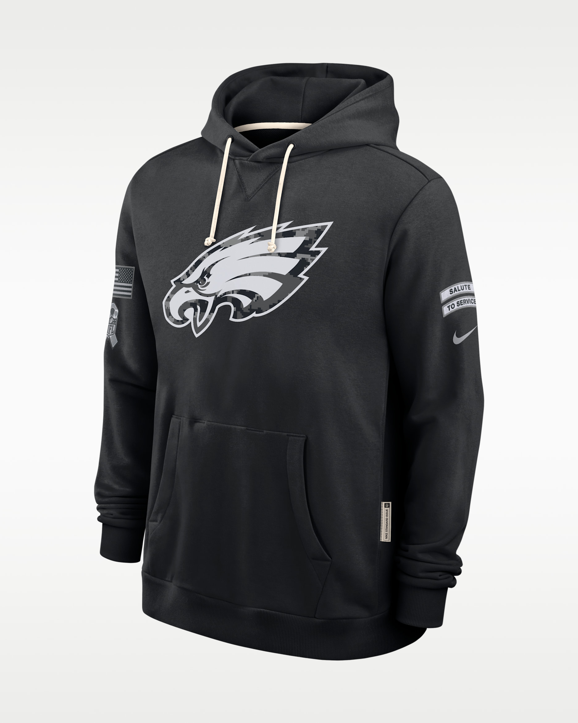Philadelphia Eagles Salute to Service Sideline Men's Nike Dri-FIT NFL Pullover Hoodie - Black