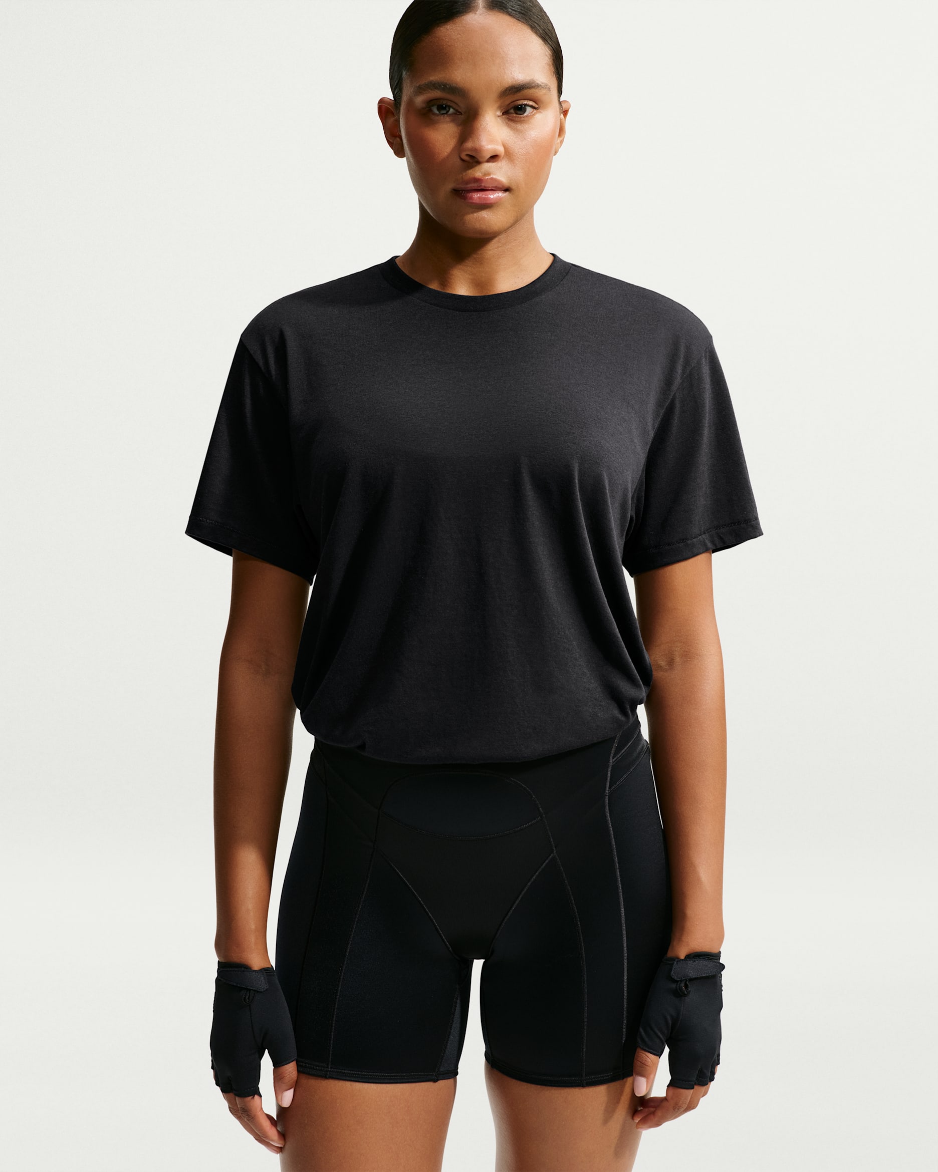 NikeSKIMS Performance Cotton Blend Camiseta de manga corta oversize - Mujer - NSKM Obsidian