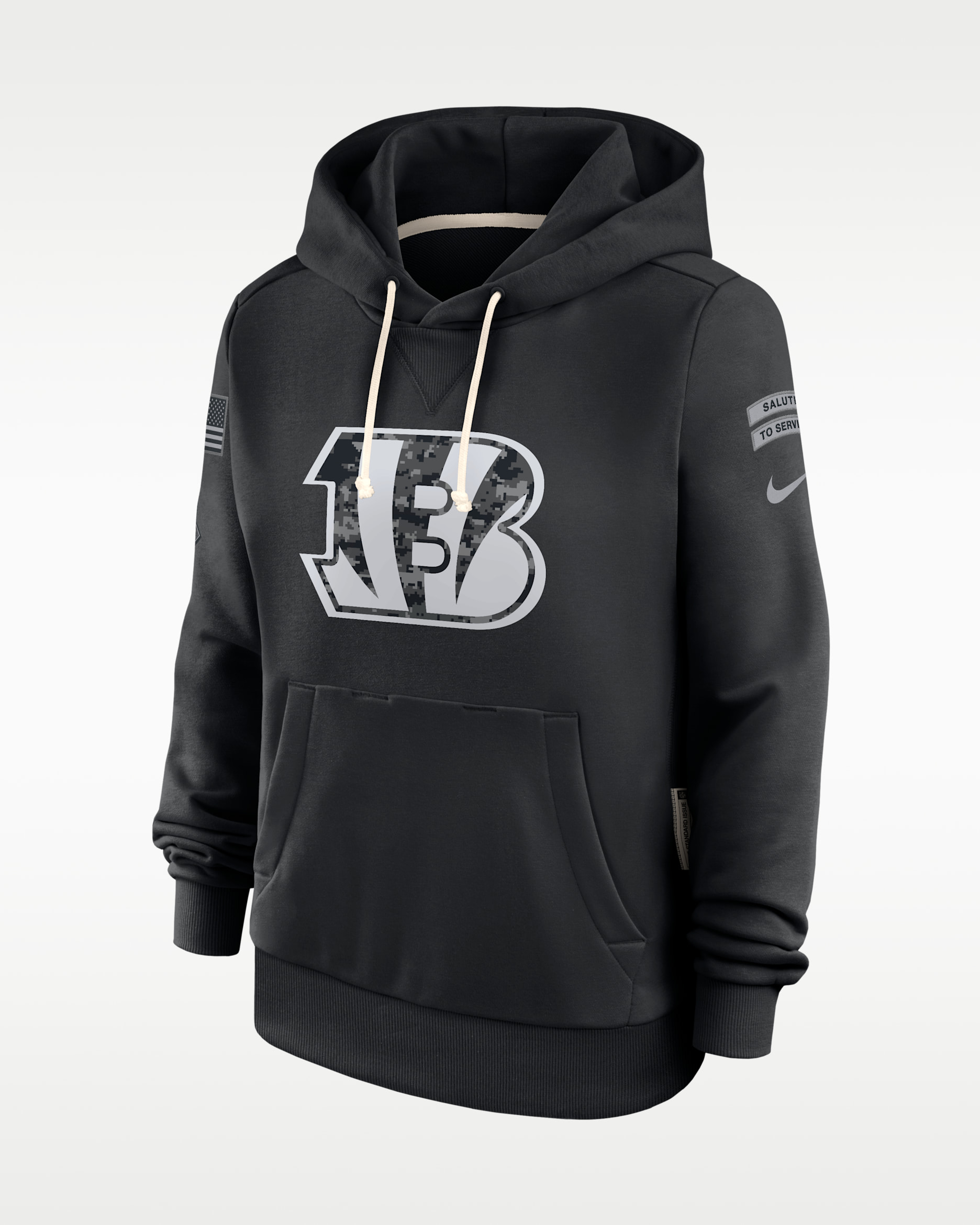Cincinnati Bengals Salute to Service Sideline Women's Nike Dri-FIT NFL Pullover Hoodie - Black