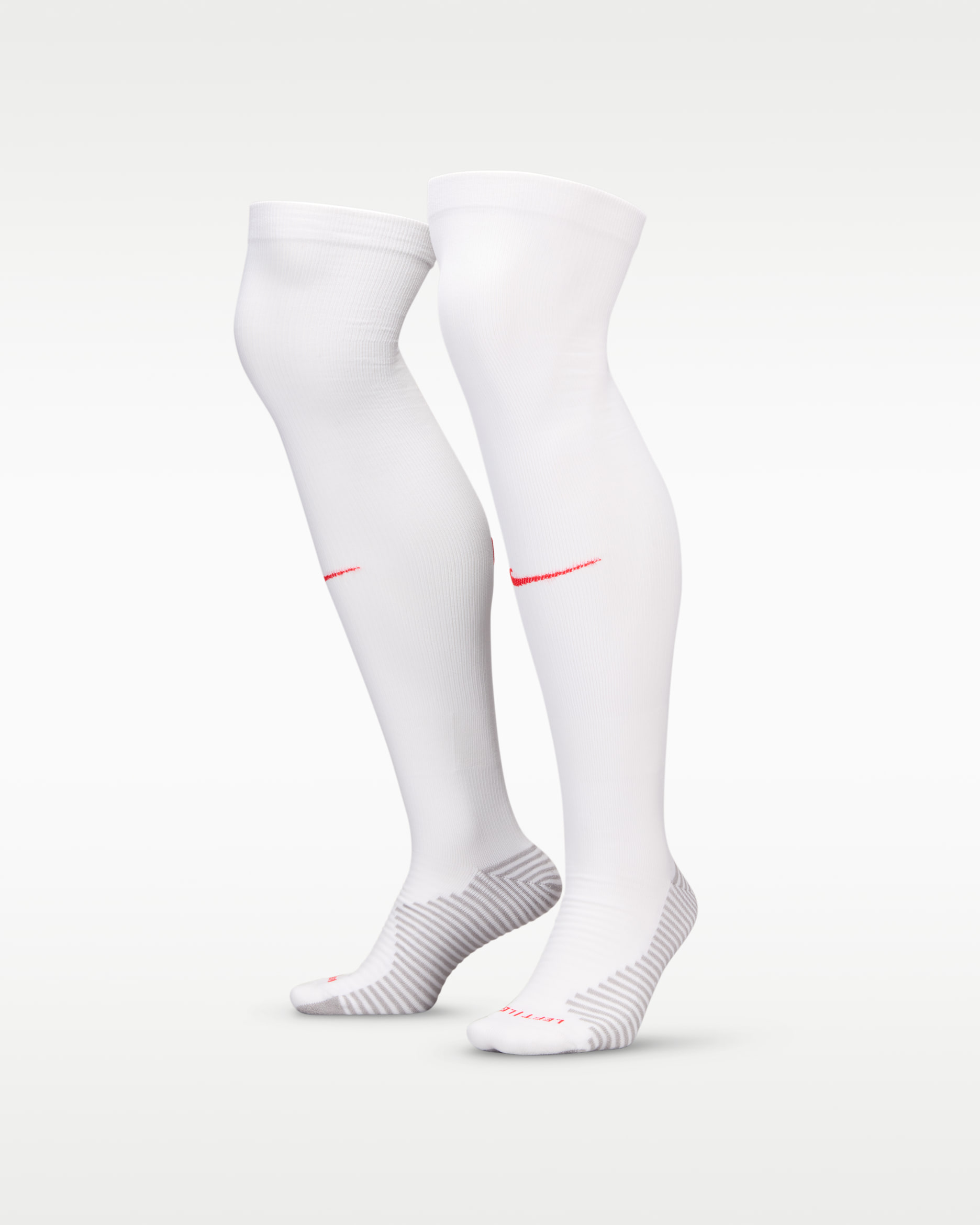 Chaussettes de foot montantes Nike Dri-FIT Angleterre Strike Extérieur - Blanc/Challenge Red