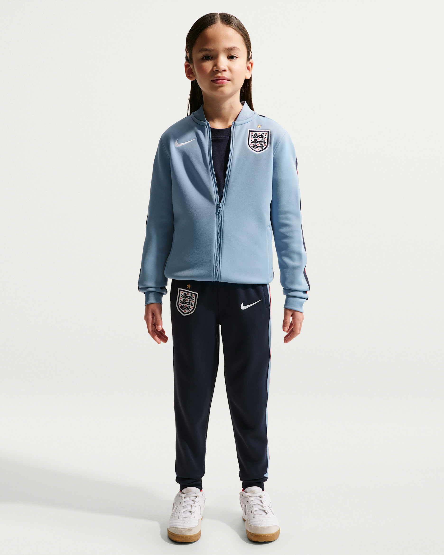 England Strike Younger Kids' Nike Dri-FIT Football Knit Tracksuit - Work Blue/Obsidian/Speed Red/White
