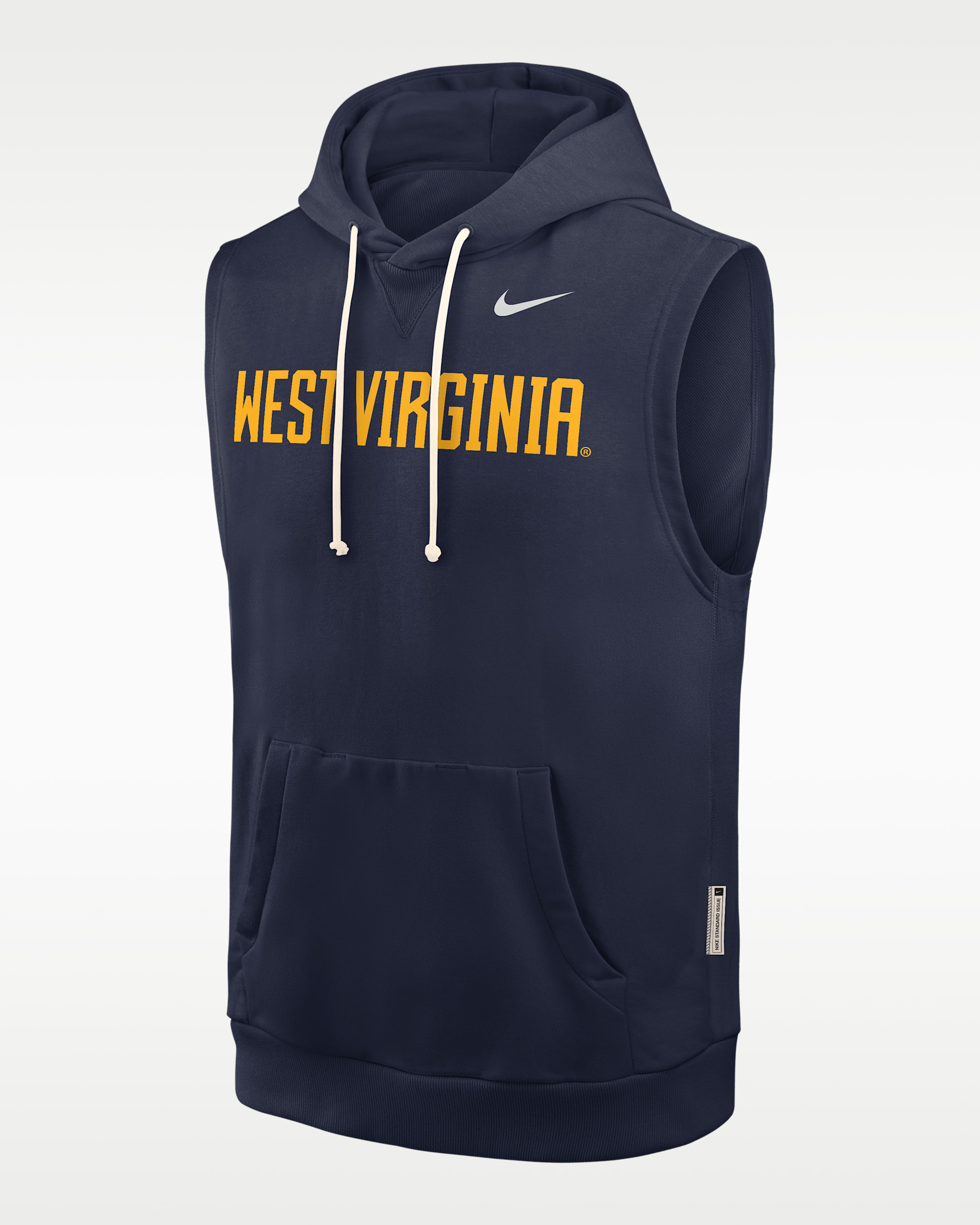 West Virginia Sideline Men's Nike Dri-FIT College Sleeveless Pullover Hoodie - College Navy
