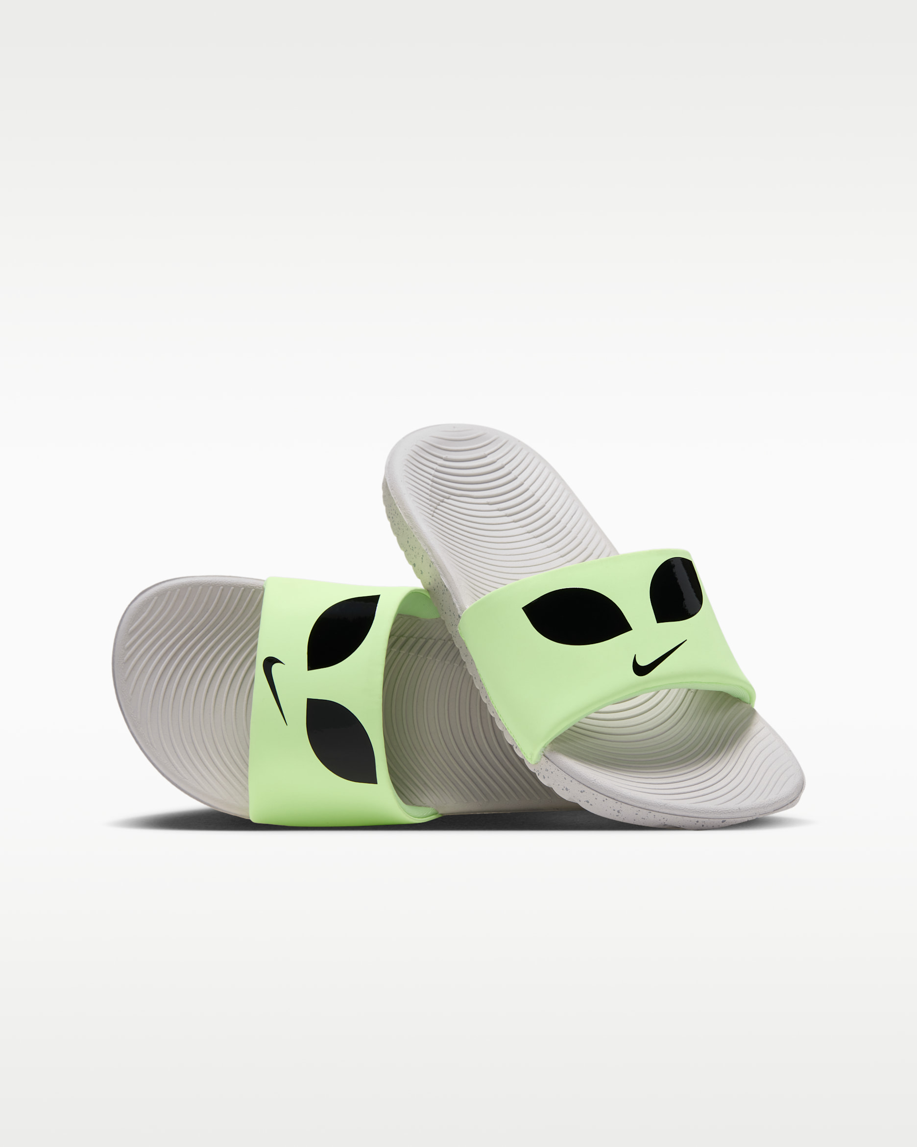 Nike Kawa SE Older Kids' Slides - Photon Dust/Barely Volt/Wolf Grey/Black