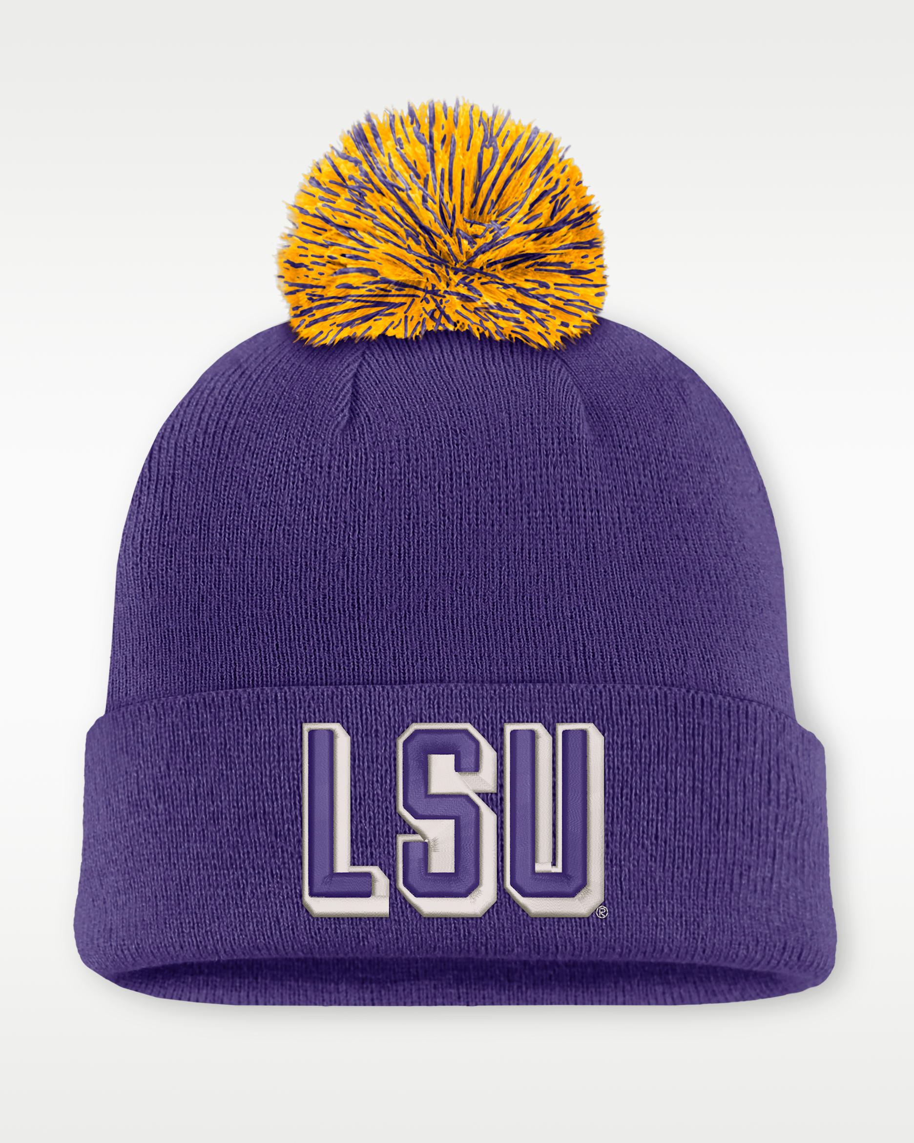 LSU Peak Men's Nike College Cuffed Beanie - Purple
