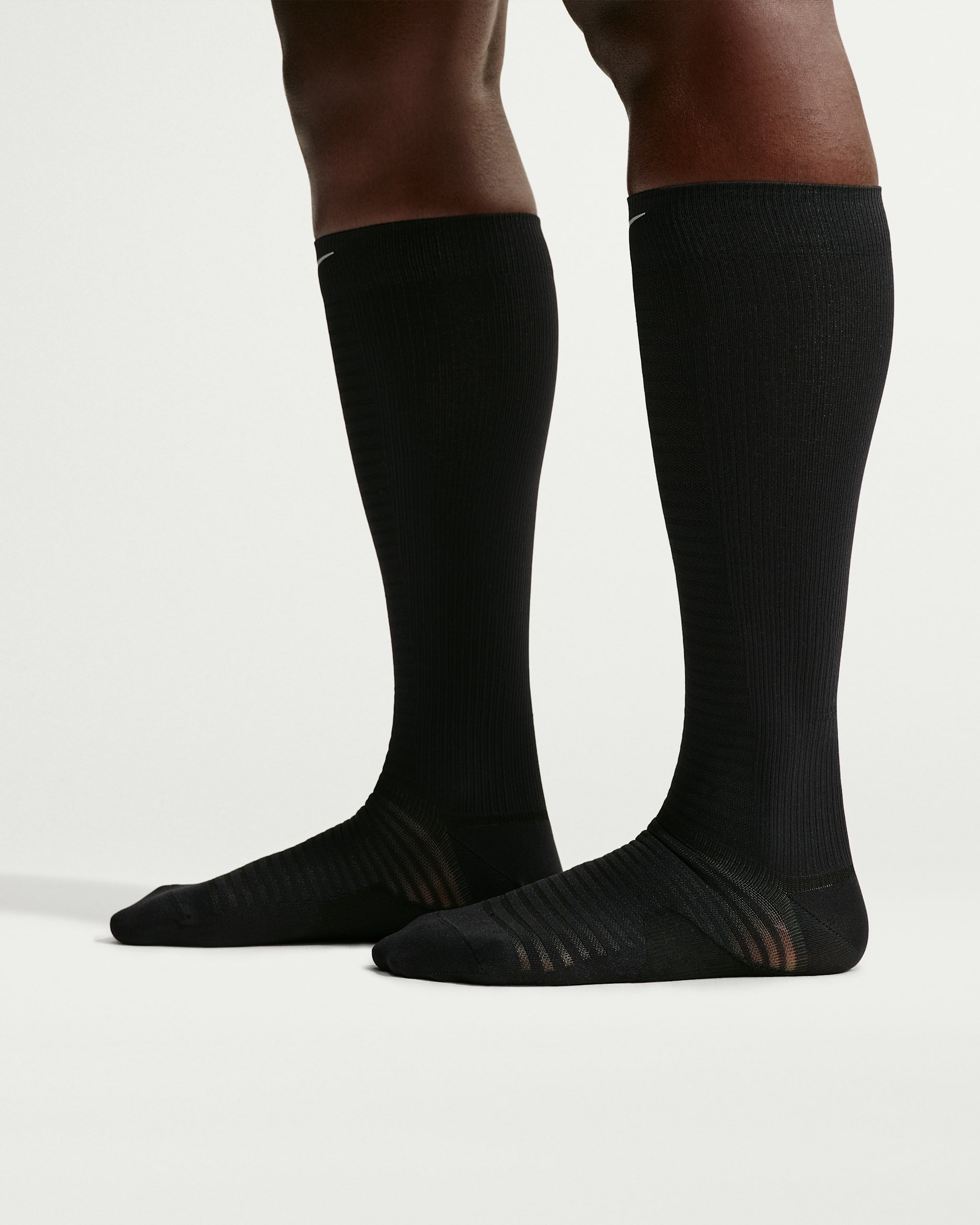 Nike Spark Lightweight Over-The-Calf Compression Running Socks - Black/Reflect Silver