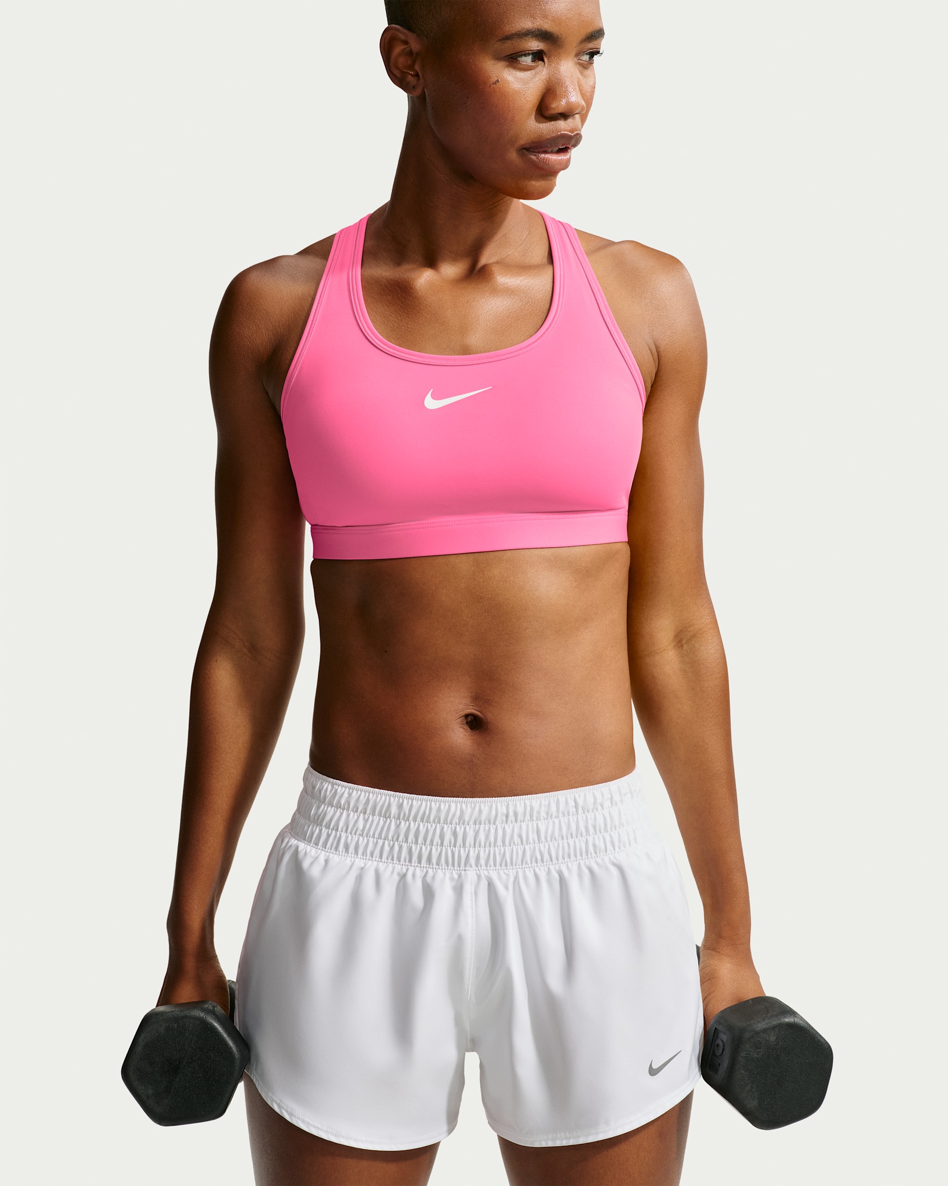 Nike Swoosh Women's Medium-Support Padded Sports Bra - Hyper Pink/White