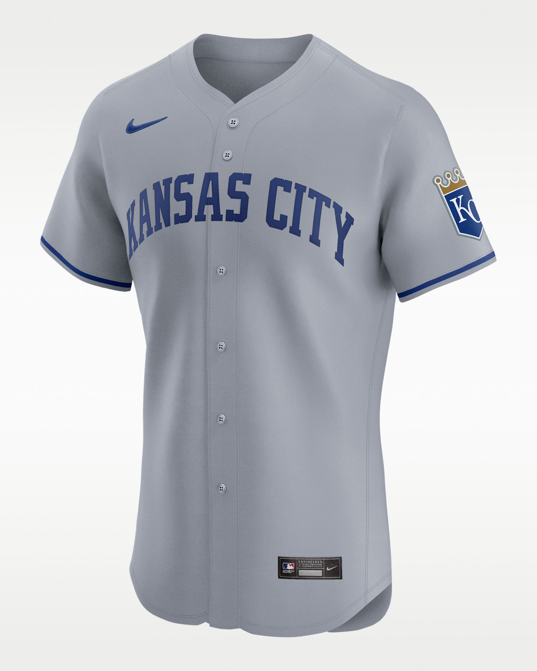 Kansas City Royals Men's Nike Dri-FIT ADV MLB Elite Jersey - Grey