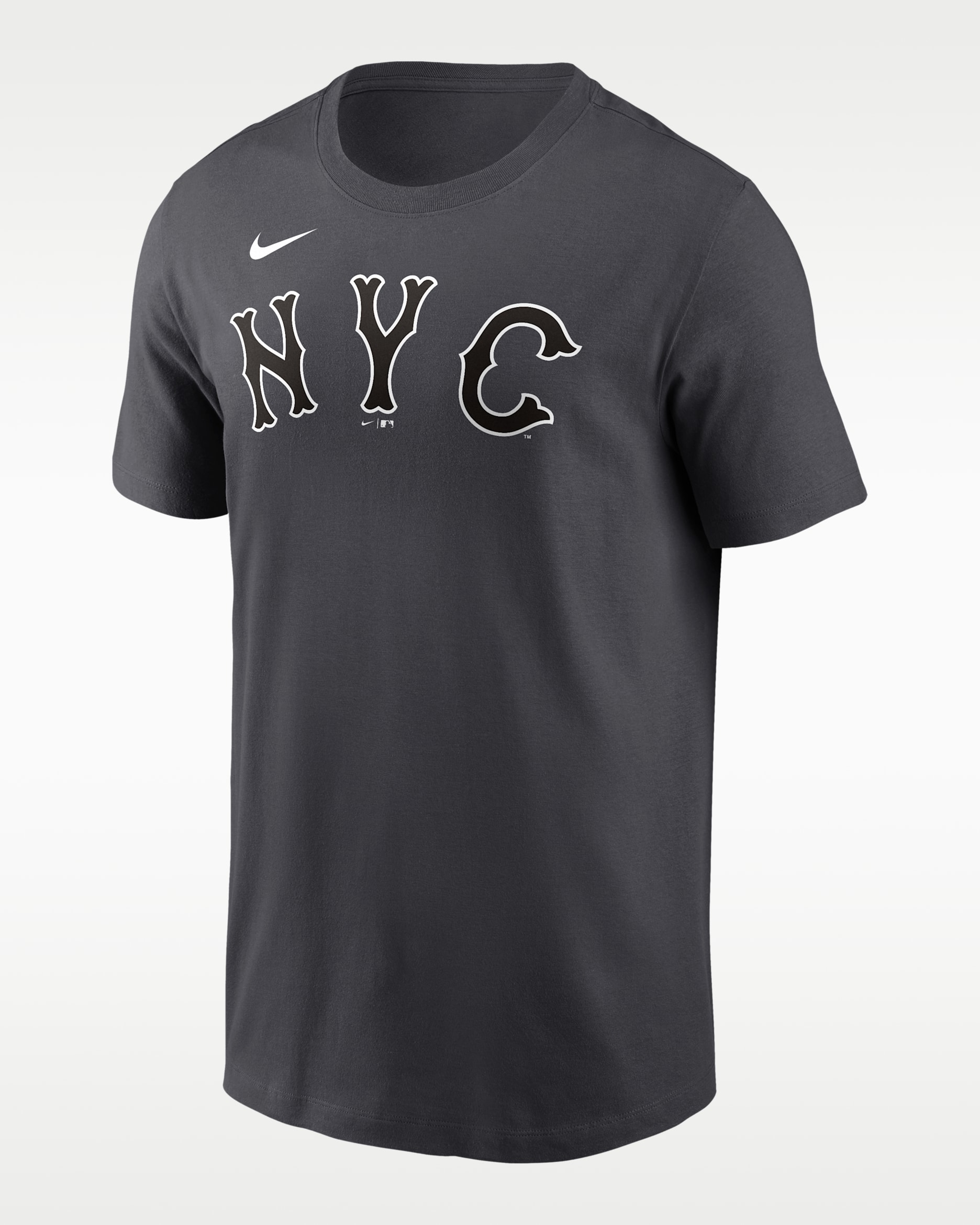 Playera Nike de la MLB para hombre New York Mets City Connect Large Logo - Antracita