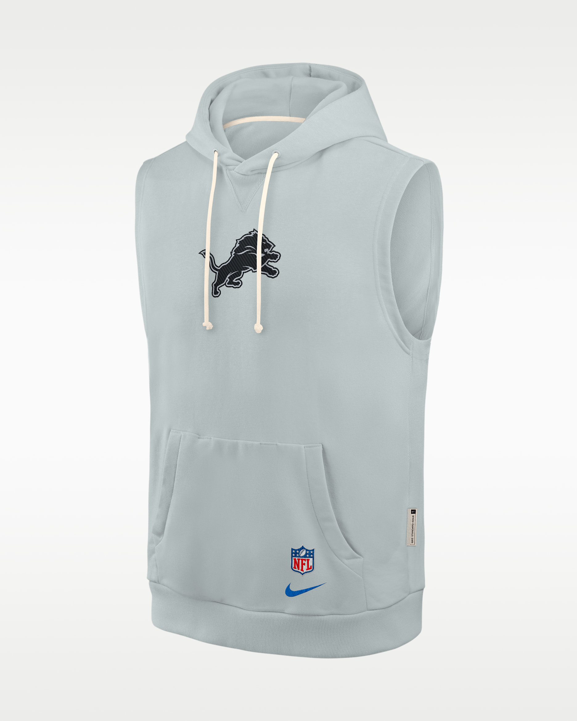 Detroit Lions Rivalries Collection Sideline Men's Nike Dri-FIT NFL Sleeveless Pullover Hoodie - Silver