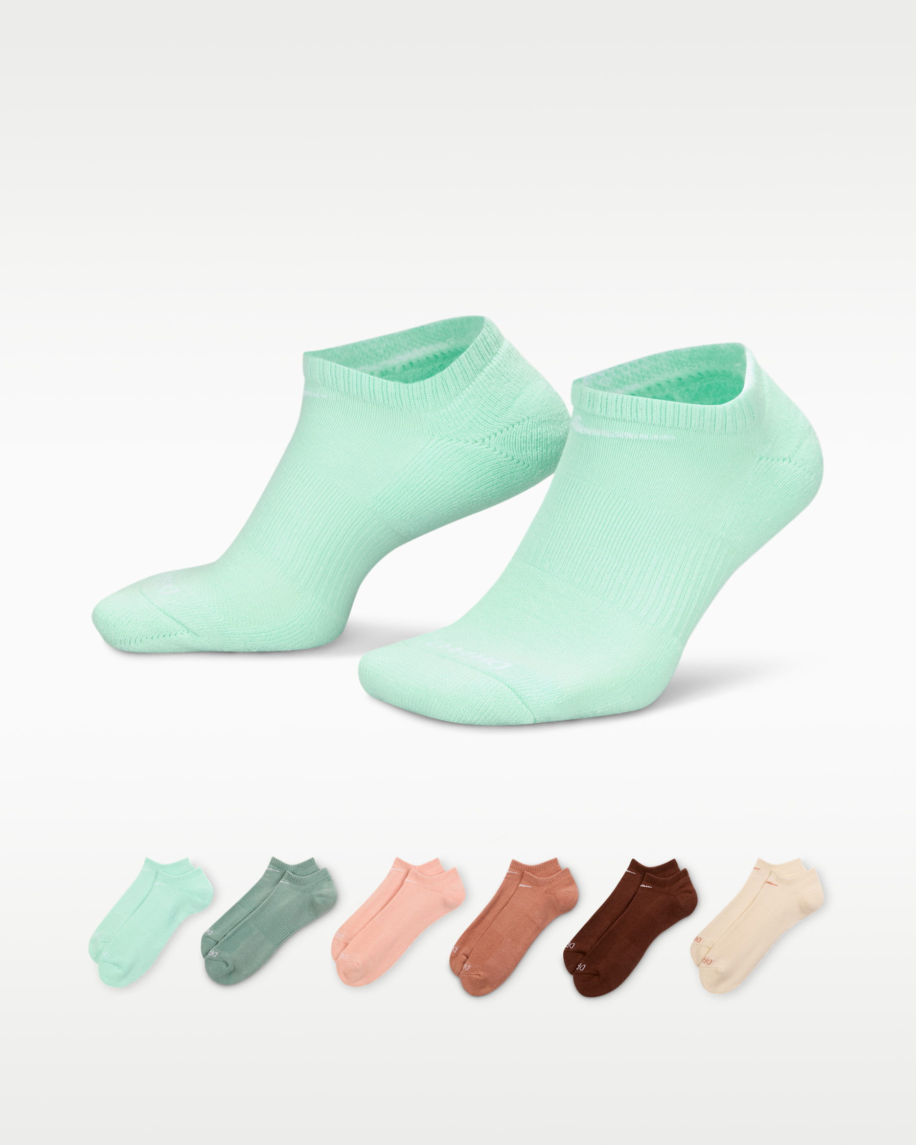 Calcetines invisibles de entrenamiento Nike Everyday Plus Cushioned (6 pares) - Multicolor