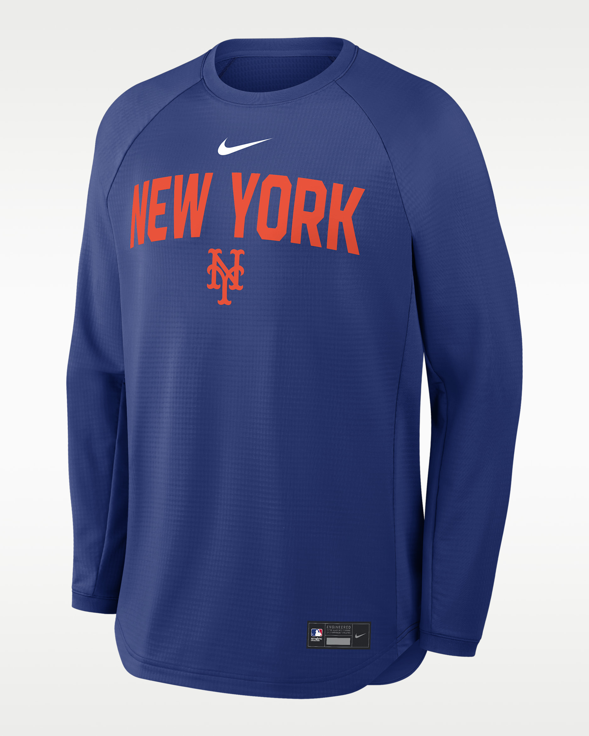 New York Mets Authentic Collection Men's Nike Dri-FIT Pullover Crew - Rush Blue