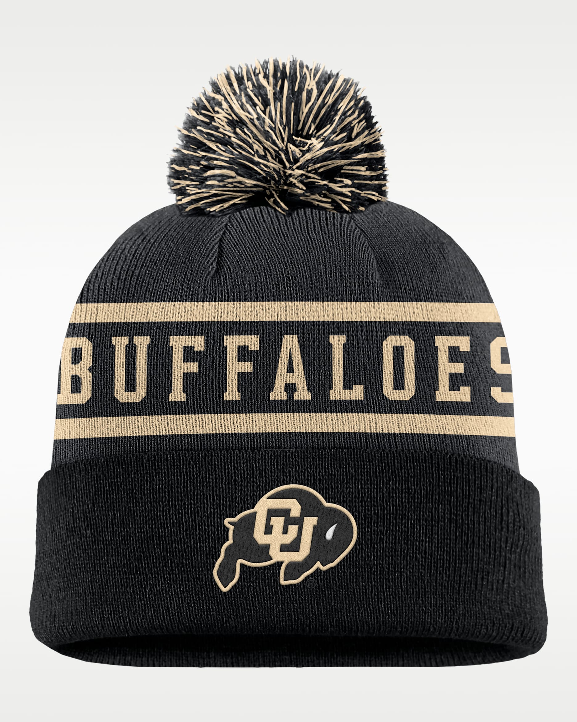 Colorado Peak Men's Nike College Cuffed Pom Beanie - Black