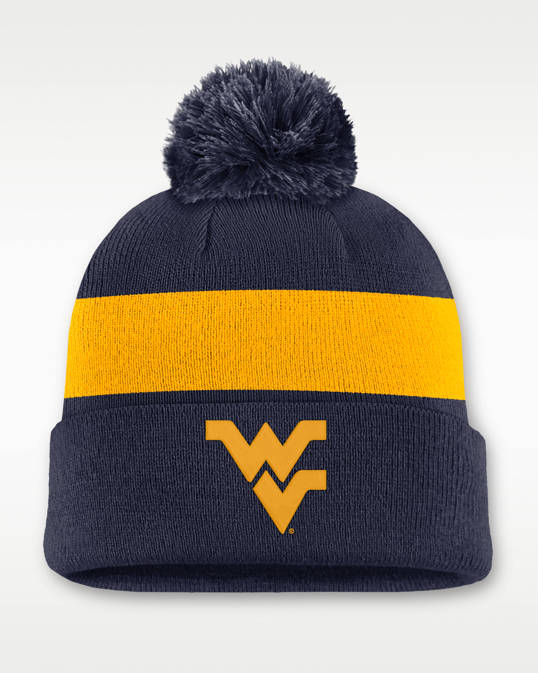 West Virginia Peak Men's Nike College Cuffed Beanie - Navy
