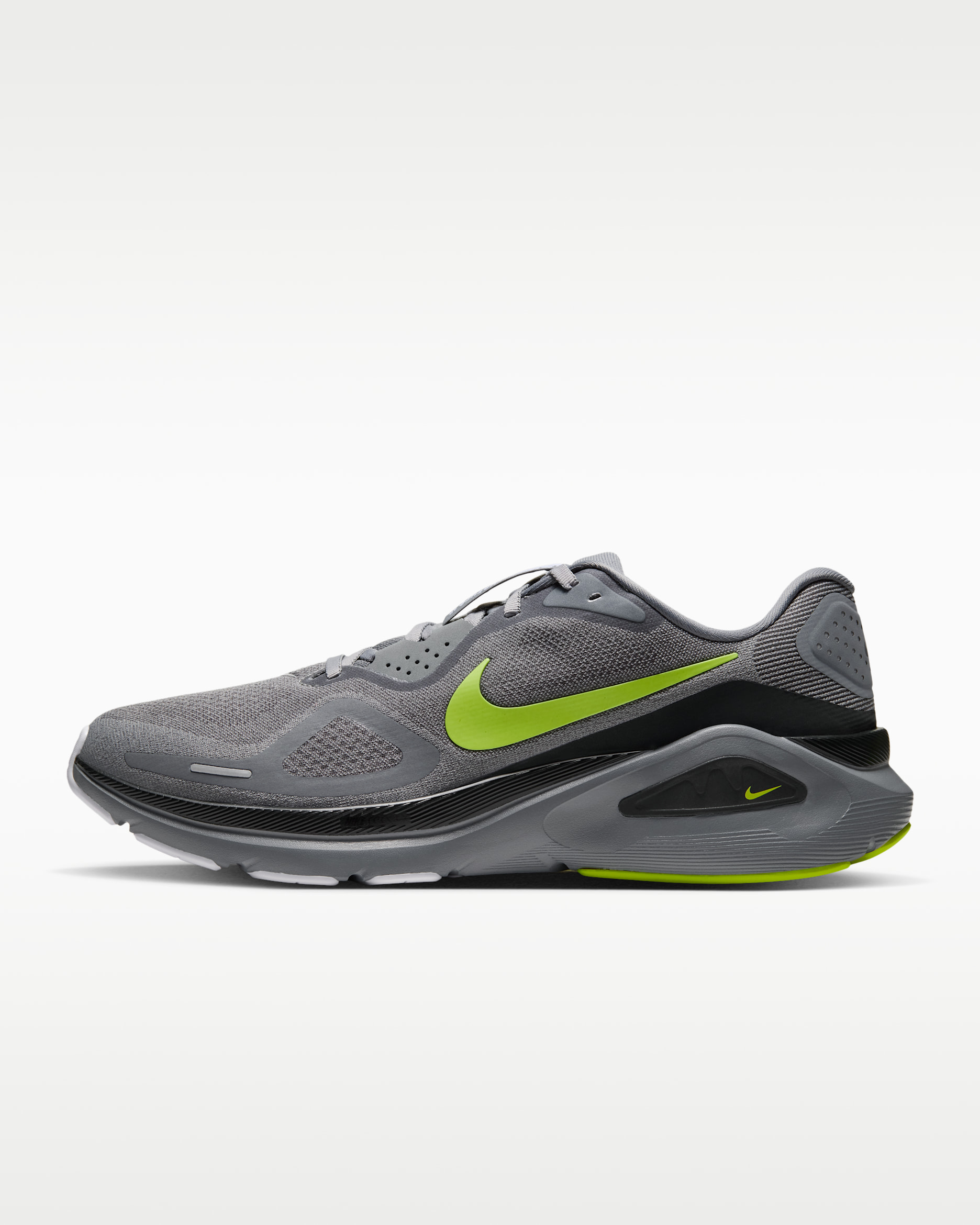 Nike Structure 26 Men's Road Running Shoes - Cool Grey/Dark Smoke Grey/White/Lemon Venom