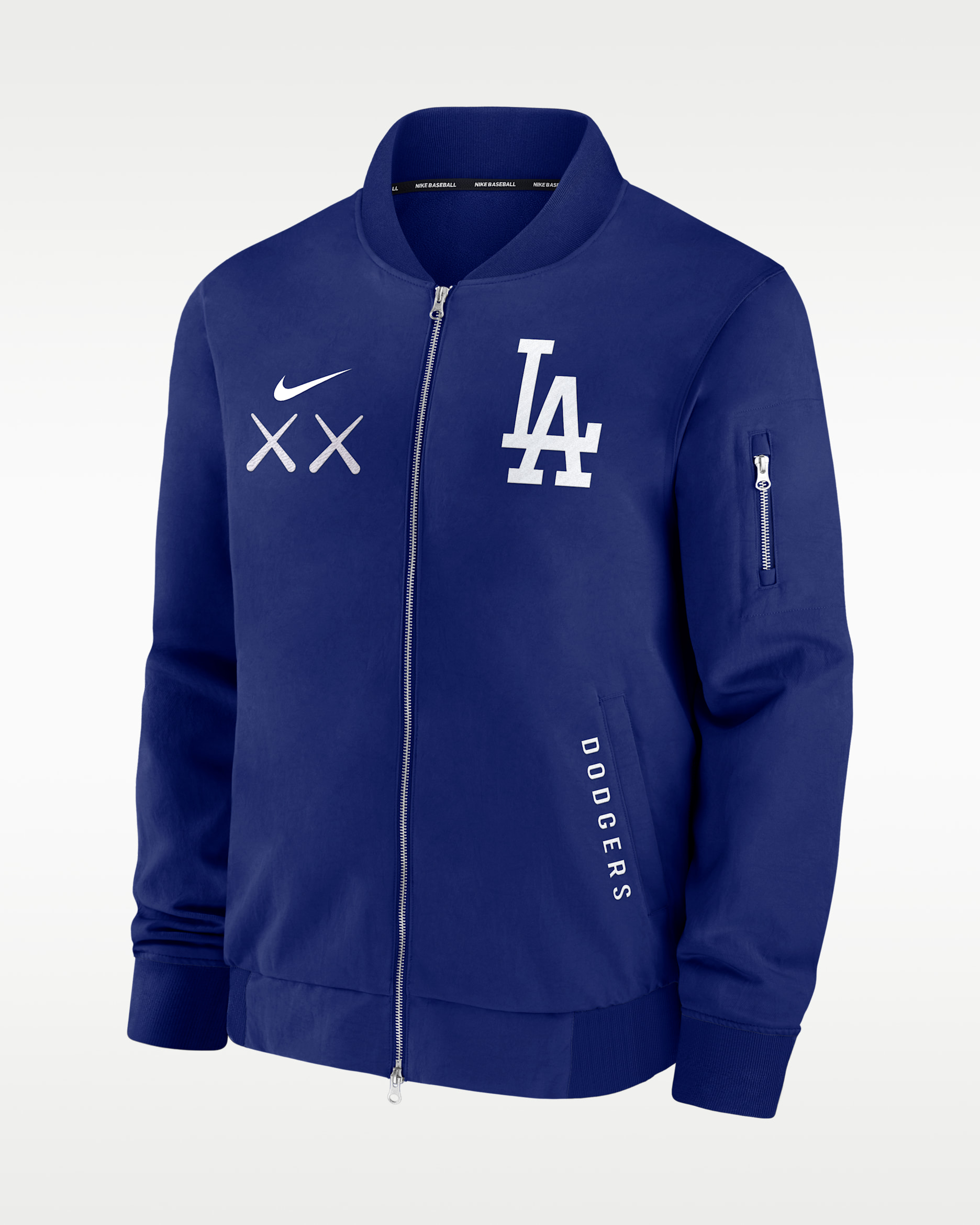 Los Angeles Dodgers Dugout Men's Nike x KAWS MLB Full-Zip Bomber Jacket - Royal Blue