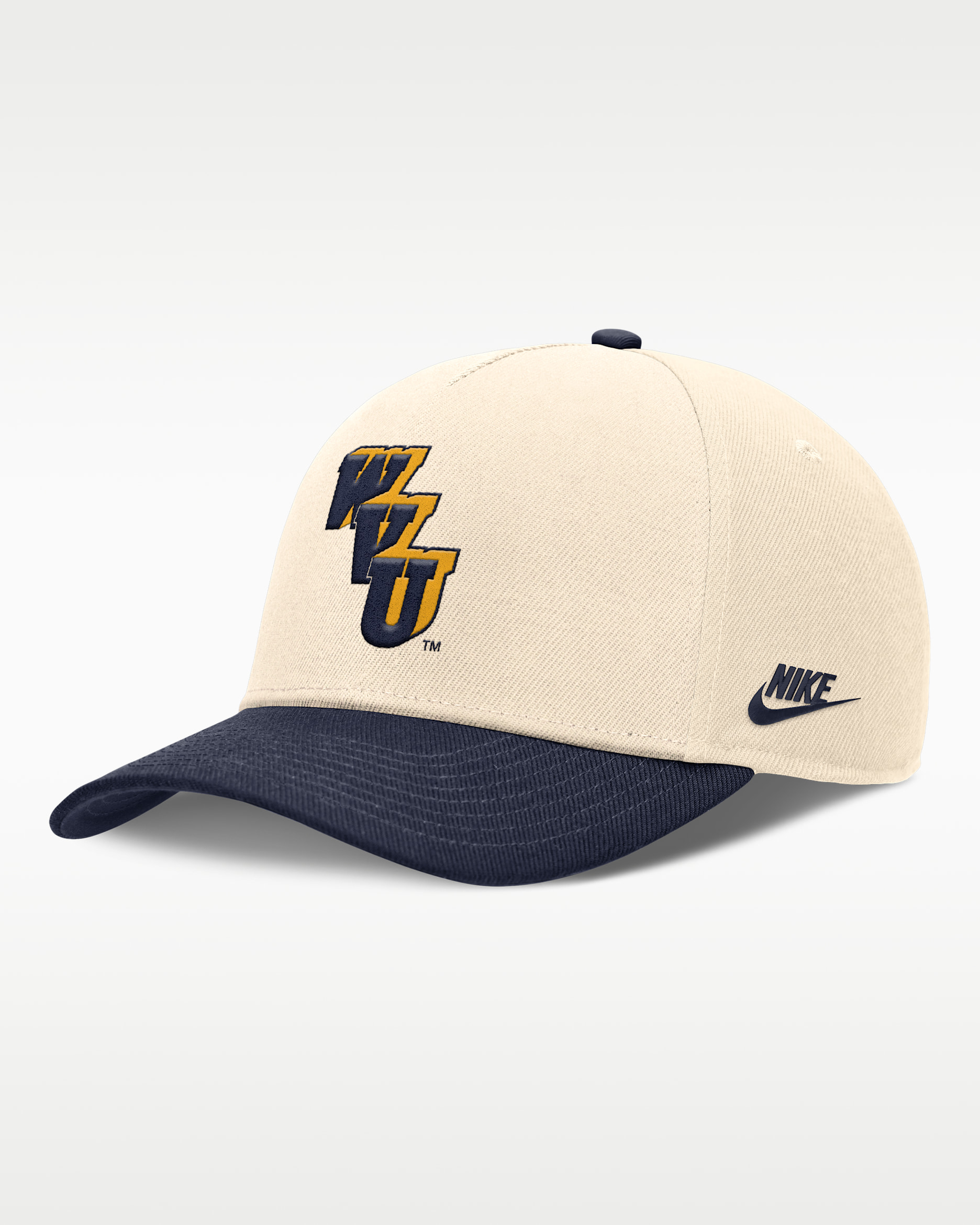 West Virginia Primetime Rise Academic Men's Nike Dri-FIT College Adjustable Hat - Natural
