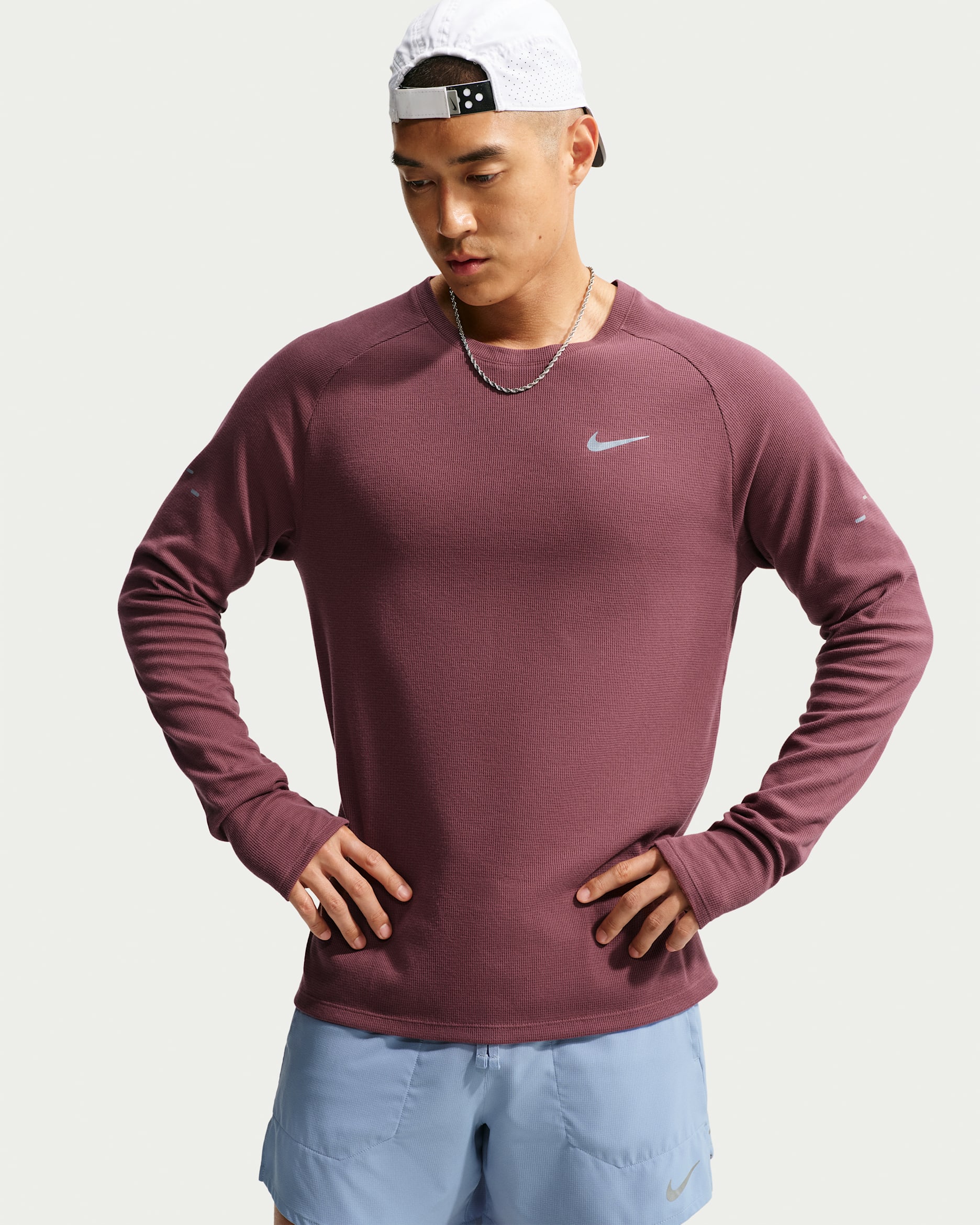 Nike Stride Men's Dri-FIT Running Waffle Crew - Light Boulder