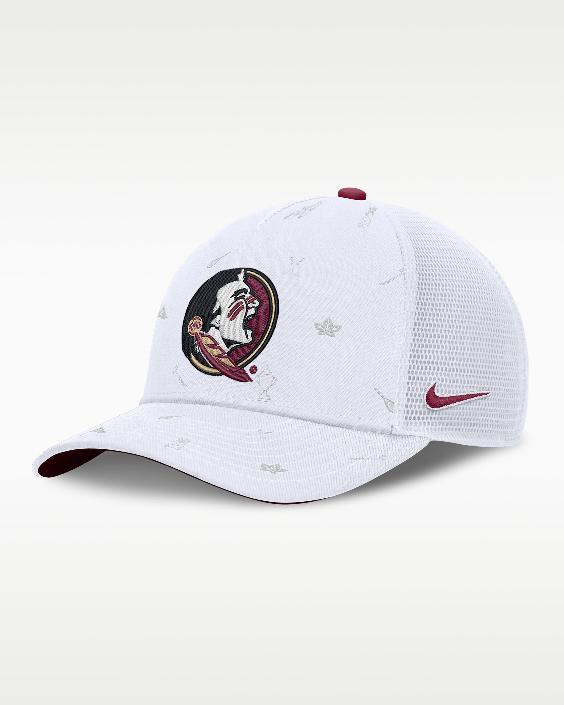 Florida State Country Club Golfin' Rise Men's Nike College Trucker Adjustable Hat - White