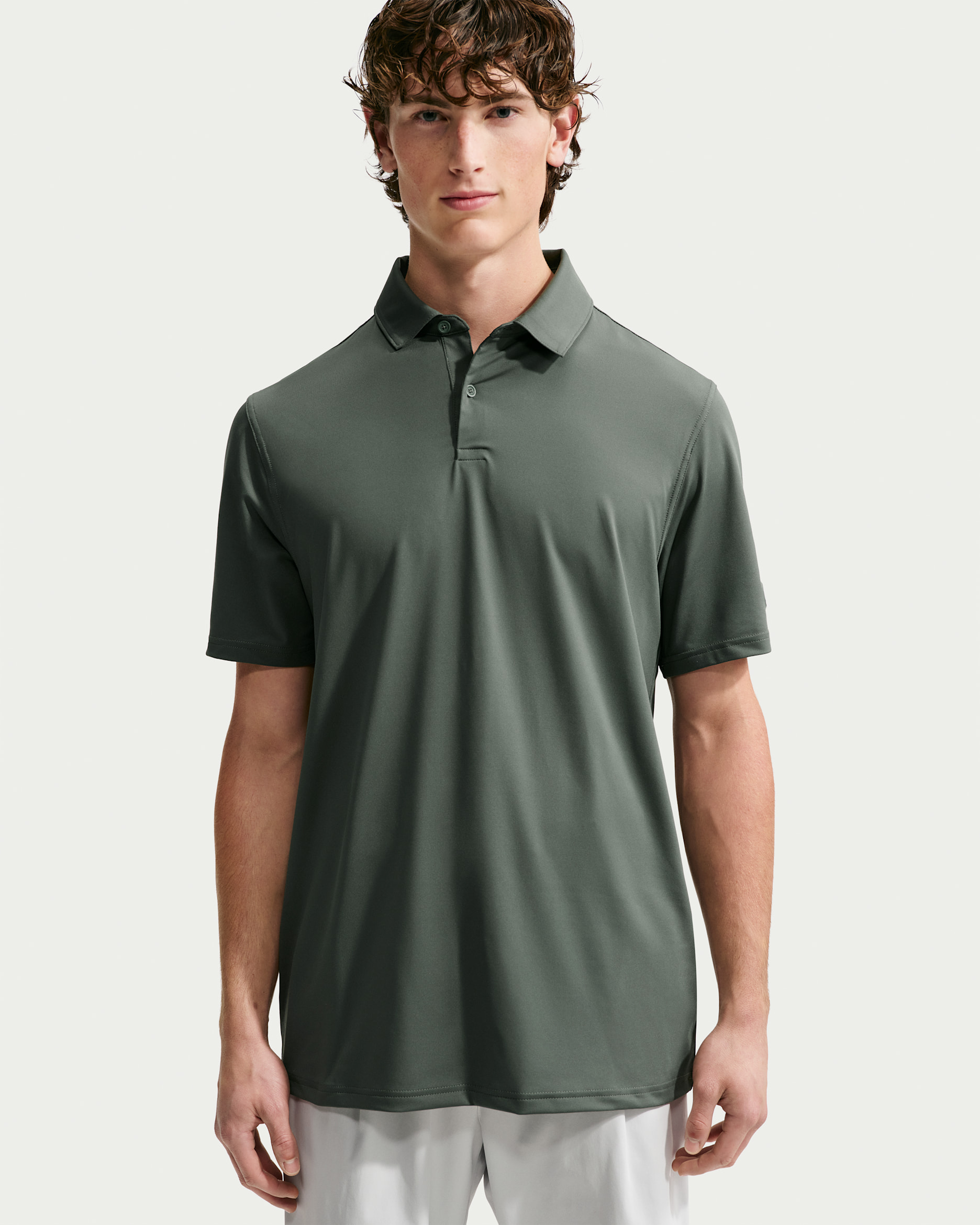 Nike Velocity Men's Dri-FIT Sleeve Logo Golf Polo - Camo Green/White