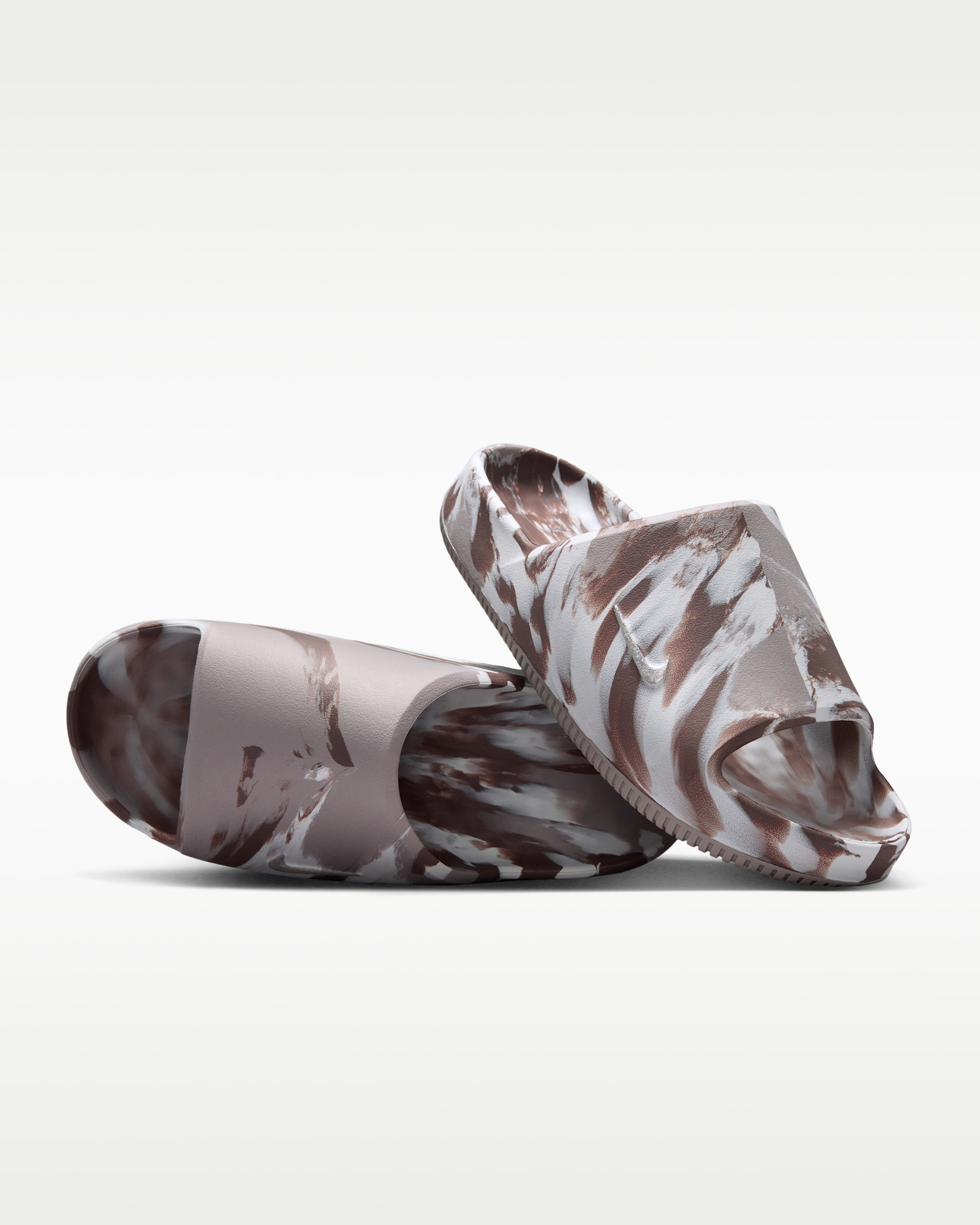 Nike Calm 2.0 Women's Marbled Slides - Sail/Mink Brown/Moon Particle