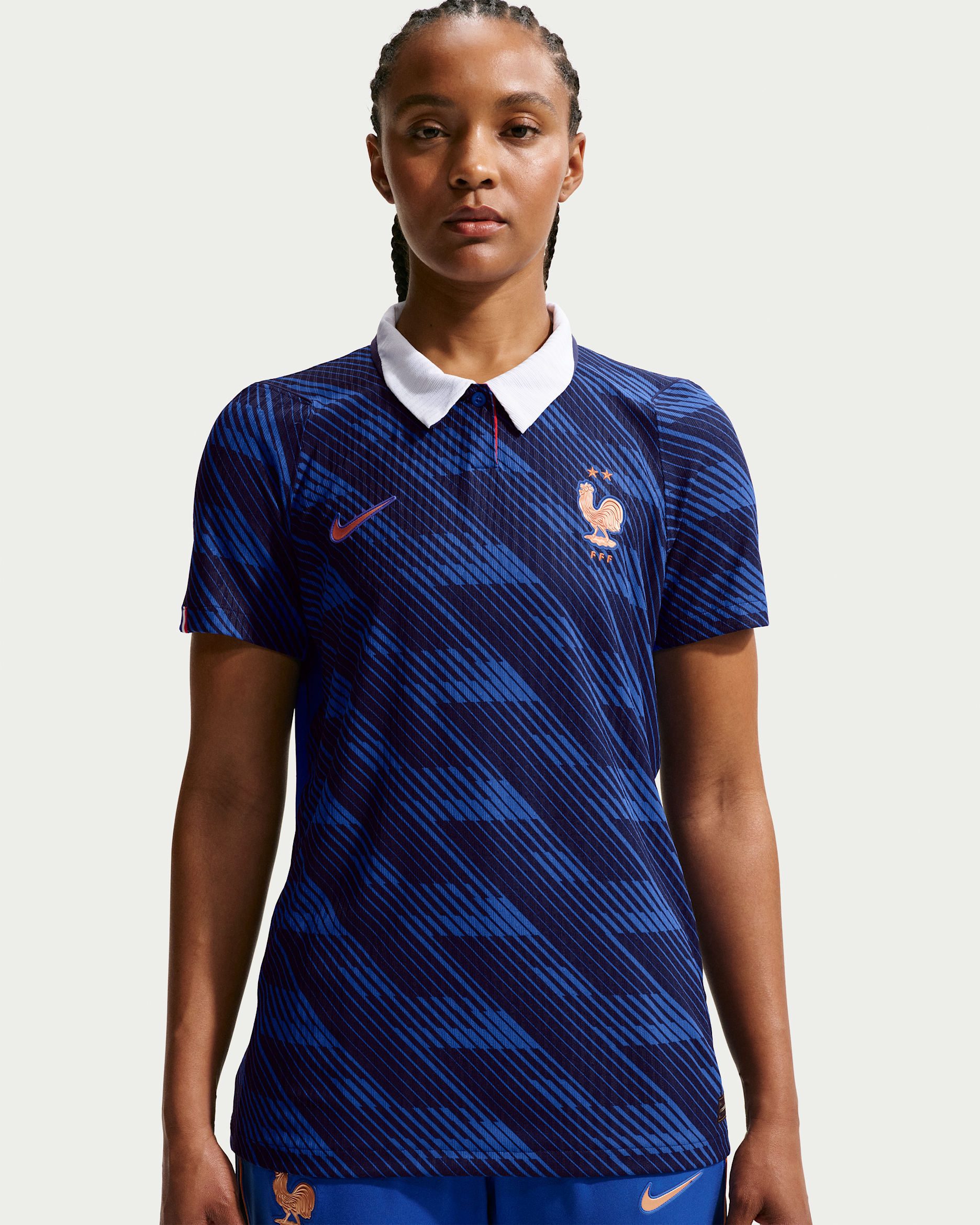FFF 2026 Match Home Women's Nike Aero-FIT Soccer Authentic Jersey - Game Royal/Blackened Blue/White/Metallic Copper