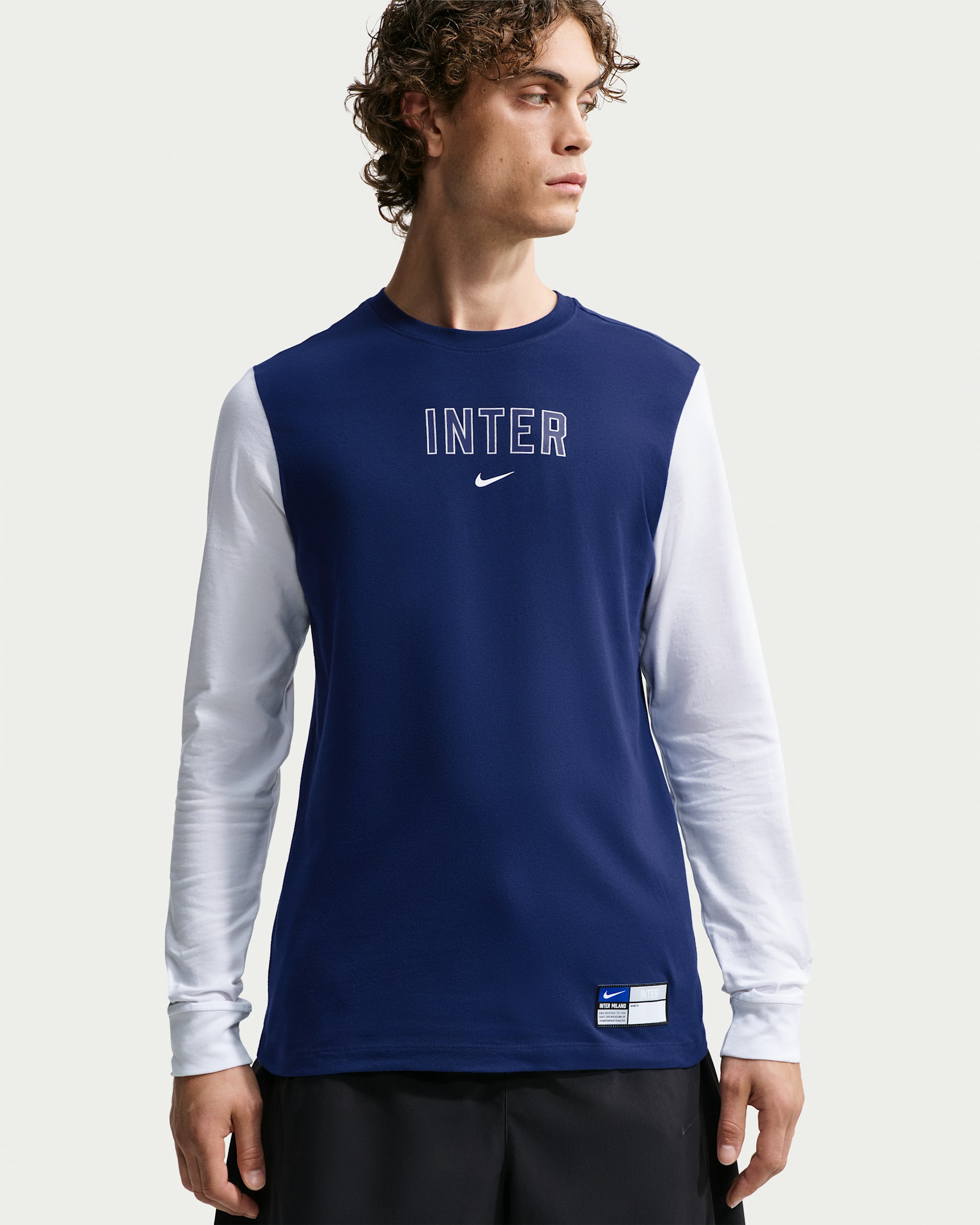 Inter Milan Men's Nike Soccer Long-Sleeve T-Shirt - Blue Void