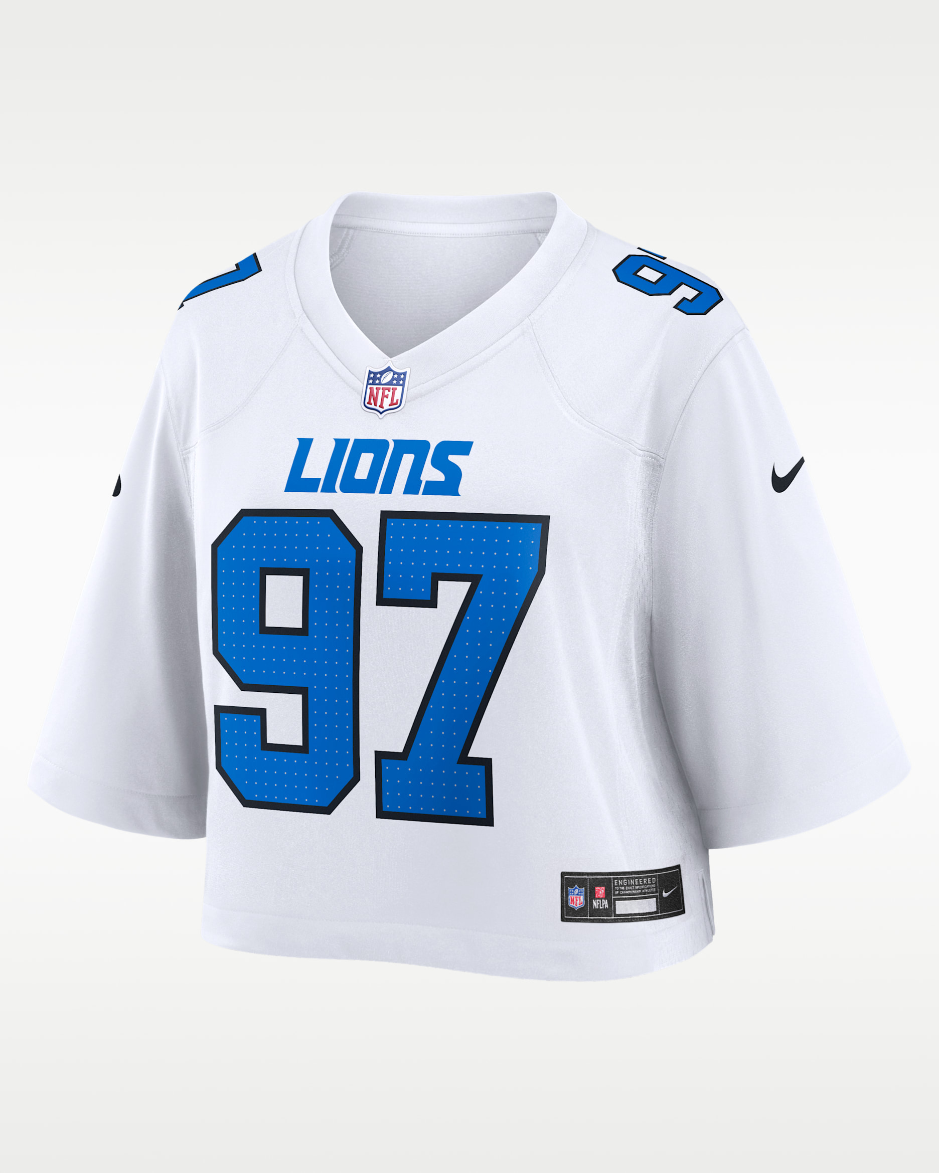 Aidan Hutchinson Detroit Lions Women's Nike NFL Cropped Tundra Game Jersey - White