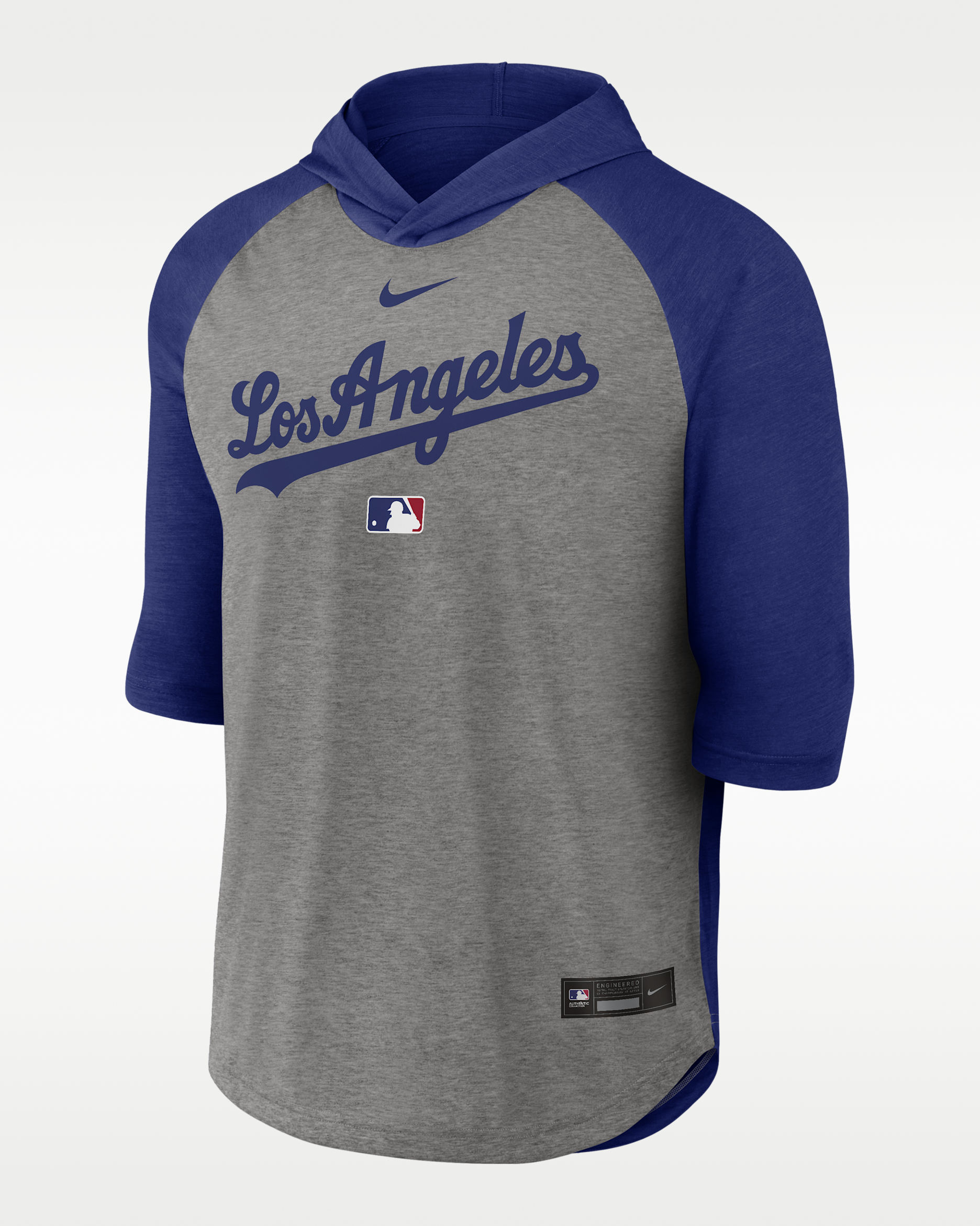 Playera de manga 3/4 con gorro Nike Dri-FIT para hombre Authentic Collection Flux de los Texas Rangers - Azul royal intenso