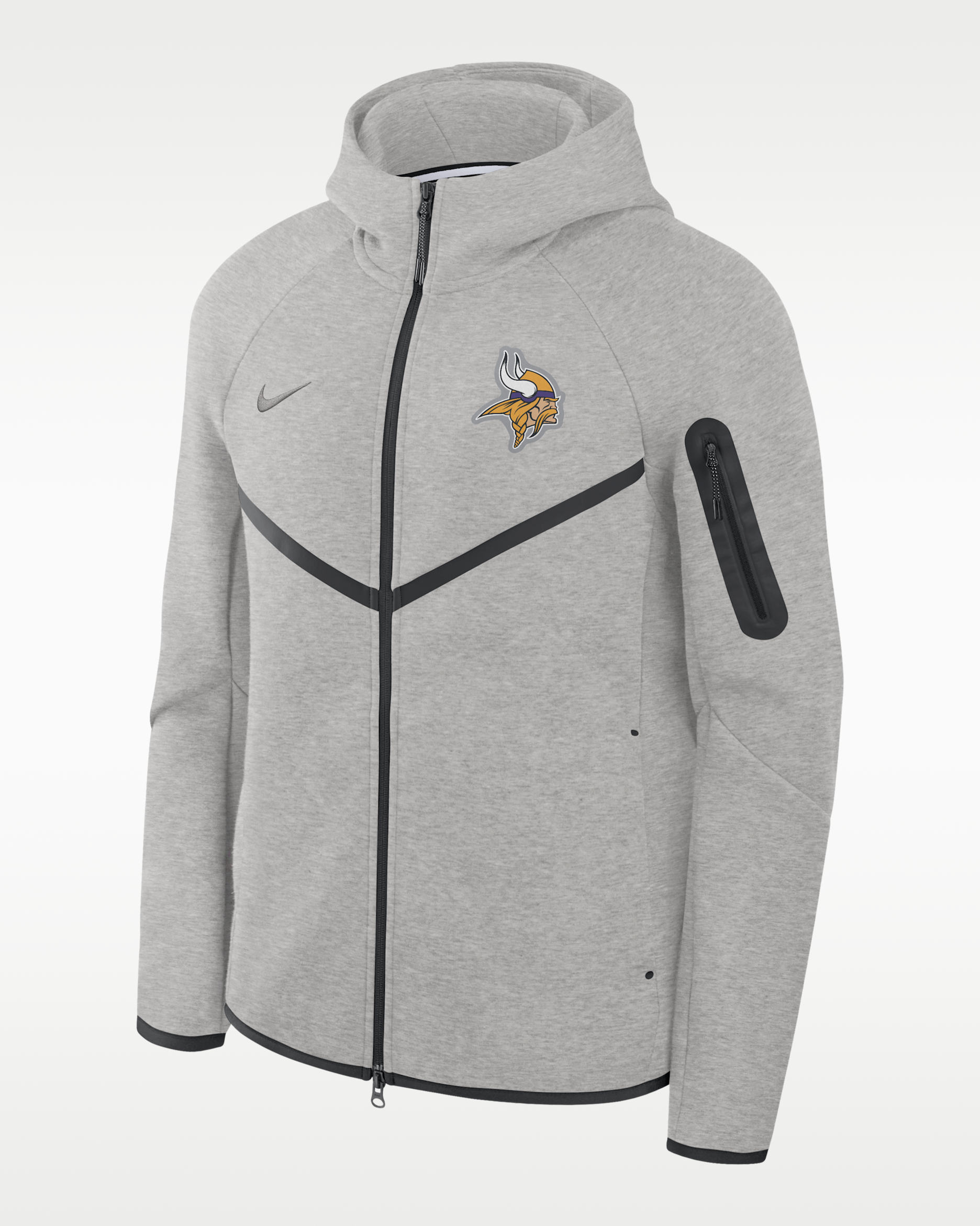 Minnesota Vikings Tech Fleece Windrunner Men's Nike NFL Full-Zip Hooded Jacket - Dark Grey Heather