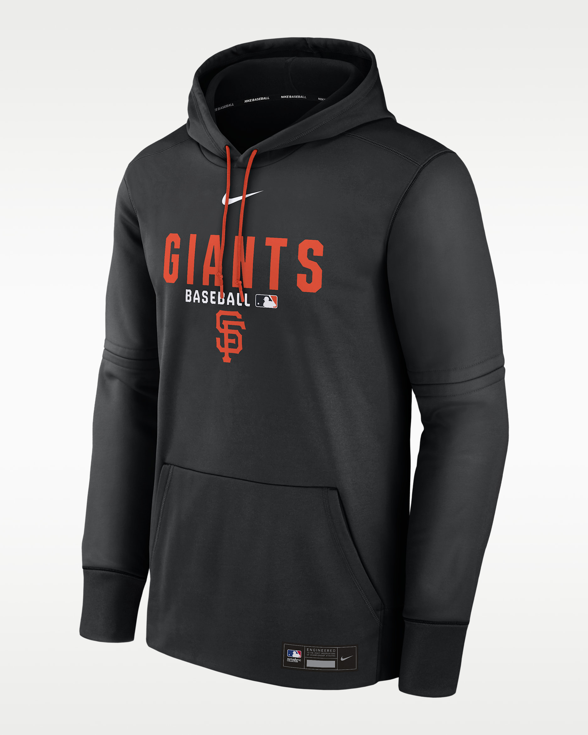 San Francisco Giants Authentic Collection Men's Nike Therma MLB Pullover Hoodie - Black