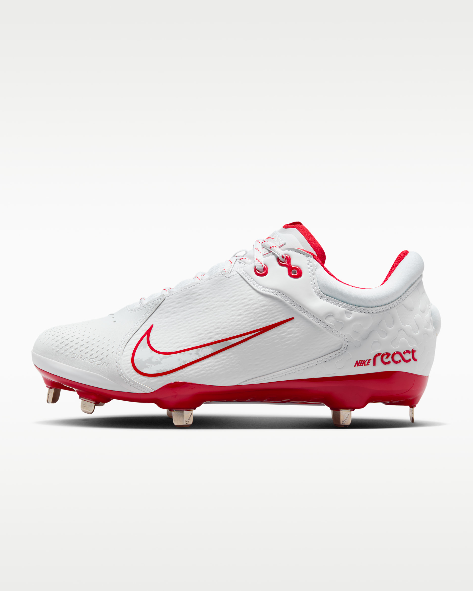 Nike Hyperdiamond 4 Elite Women's Softball Cleats - White/Pure Platinum/University Red