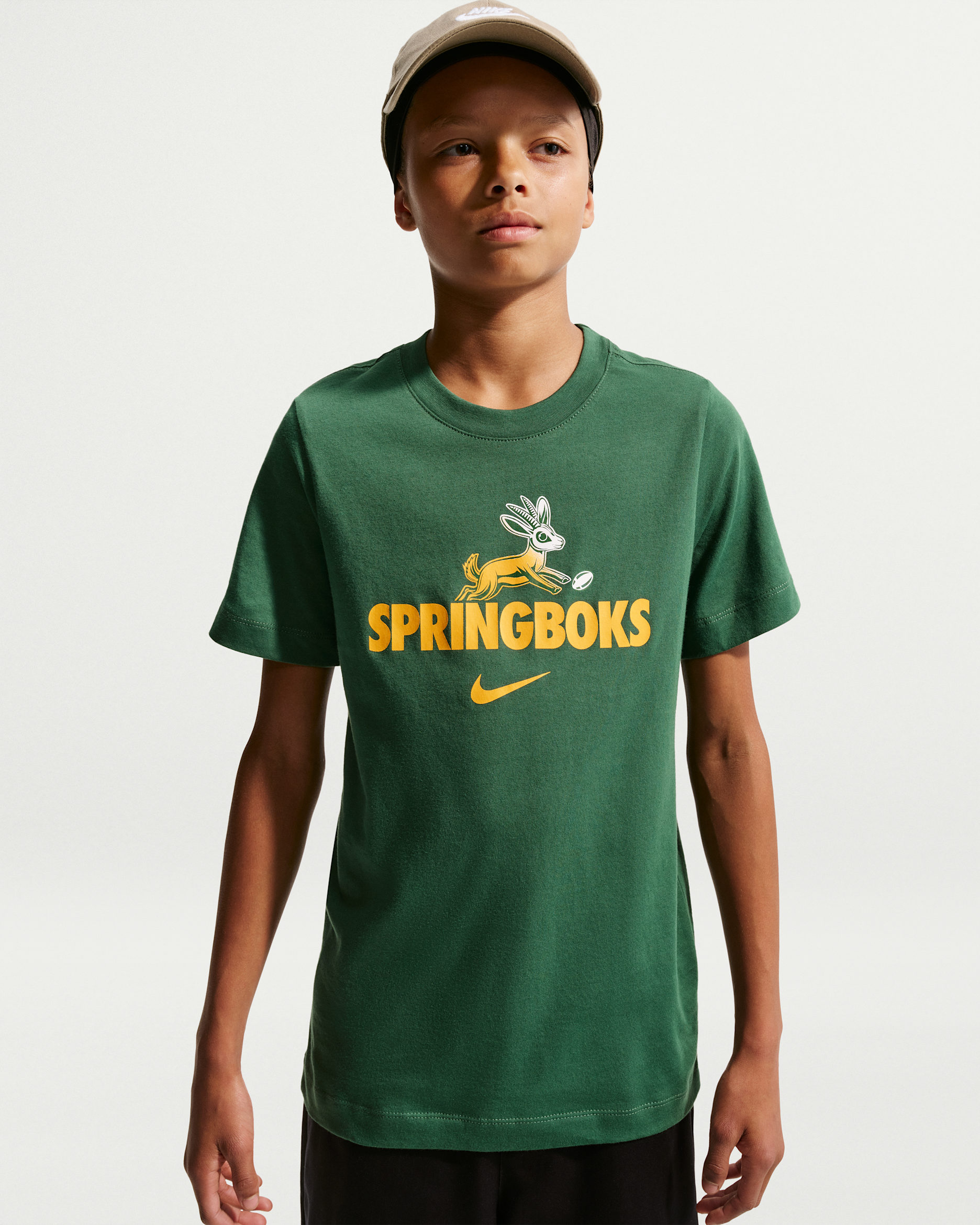 Springboks Rugby-T-Shirt (ältere Kinder) - Gorge Green/University Gold
