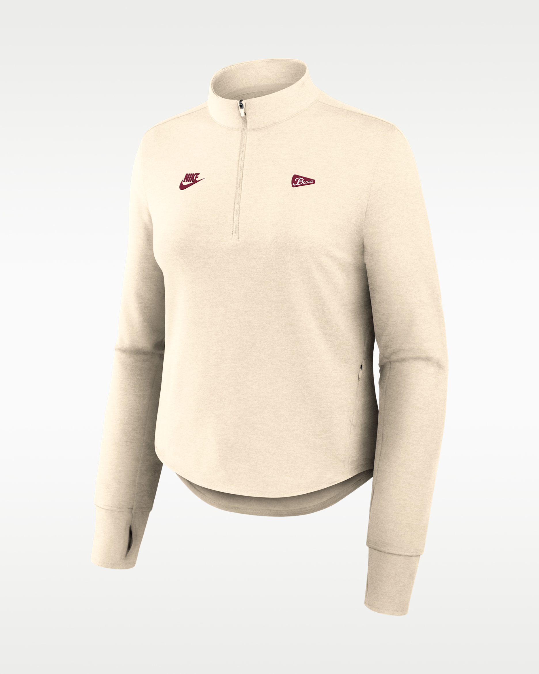 Alabama Legacy Women's Nike Dri-FIT College Half-Zip Top - Natural