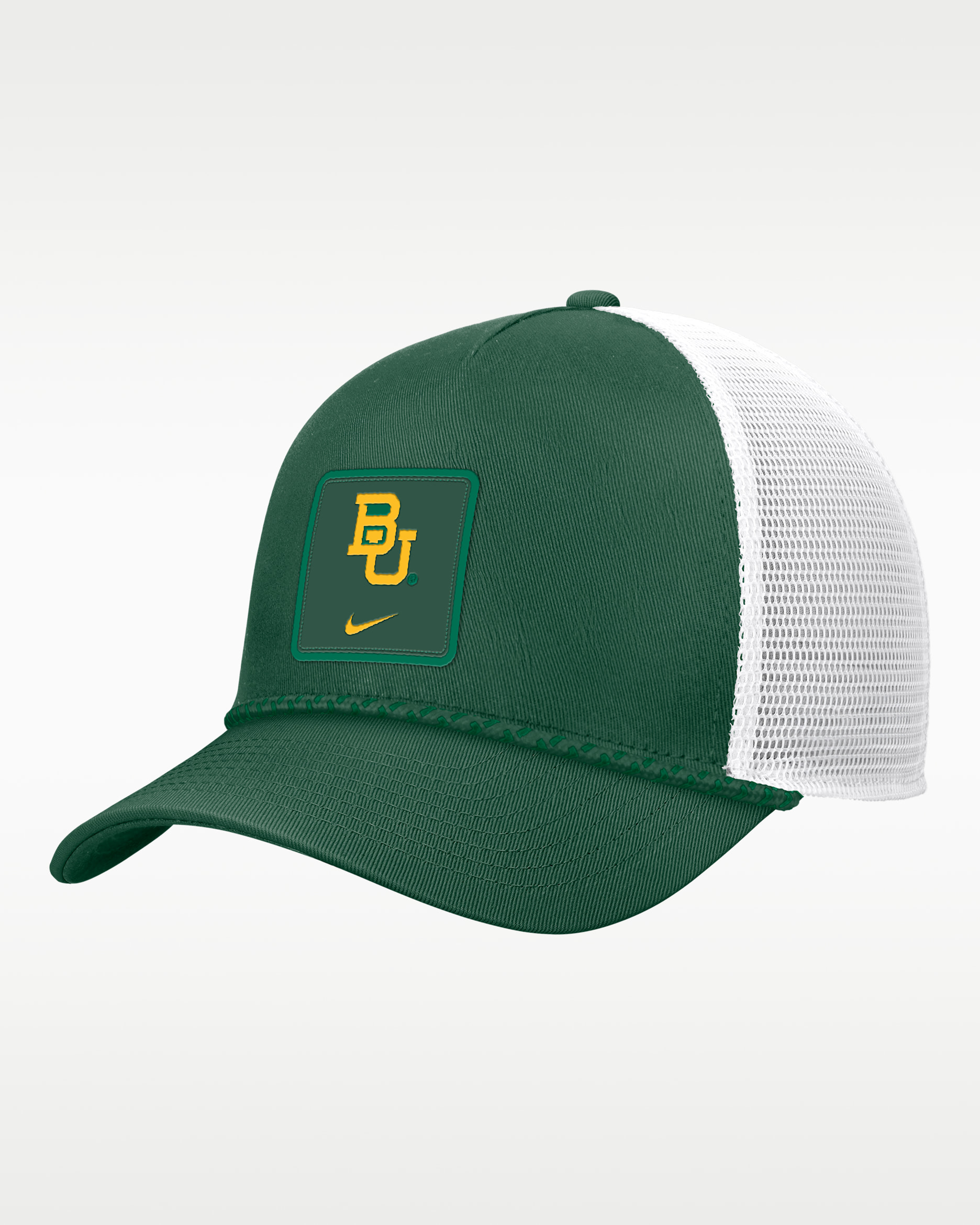 Baylor Sideline Rope Men's Nike College Trucker Adjustable Hat - Green