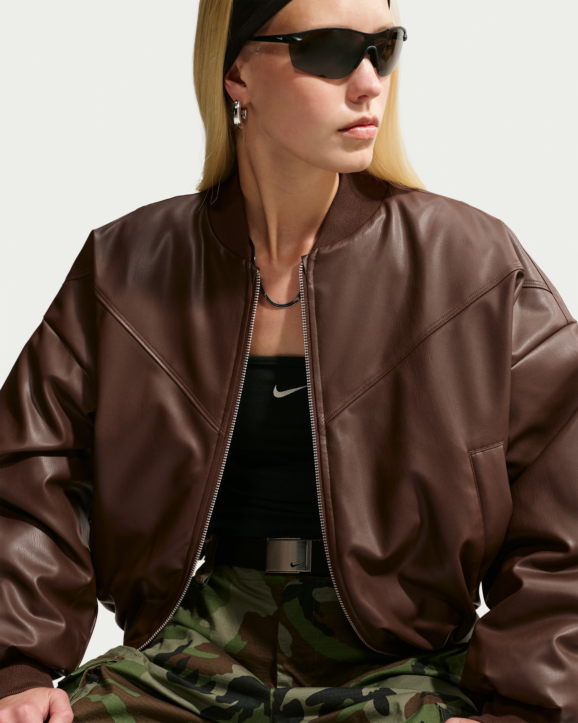 Nike Sportswear női Therma-FIT pilótakabát - Cacao Wow/Cacao Wow