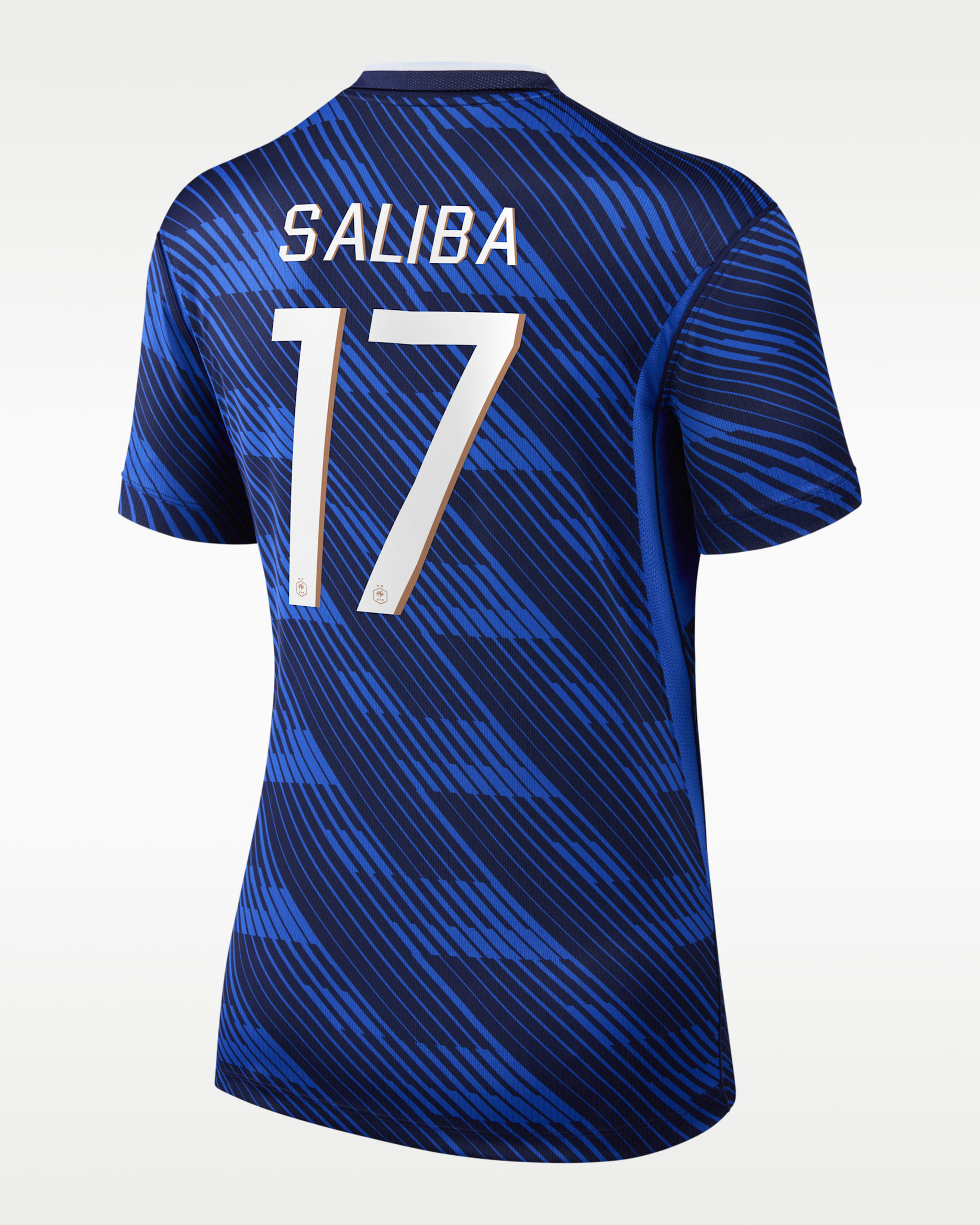 Jersey de fútbol Nike Dri-FIT para mujer William Saliba France National Team 2026 Stadium Home - Azul
