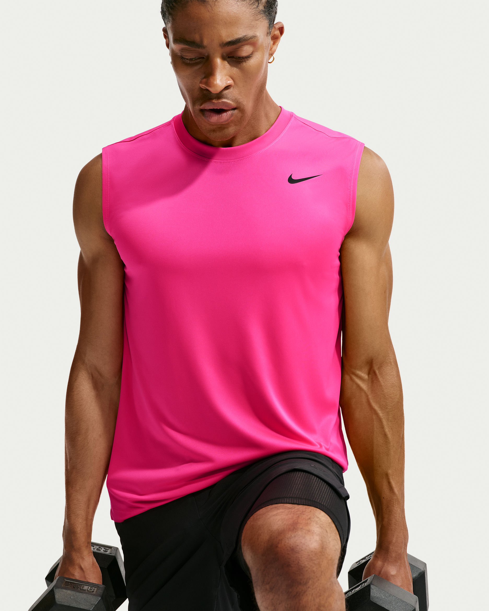 Nike Camiseta de entrenamiento sin mangas Dri-FIT - Hombre - Hyper Pink/Negro