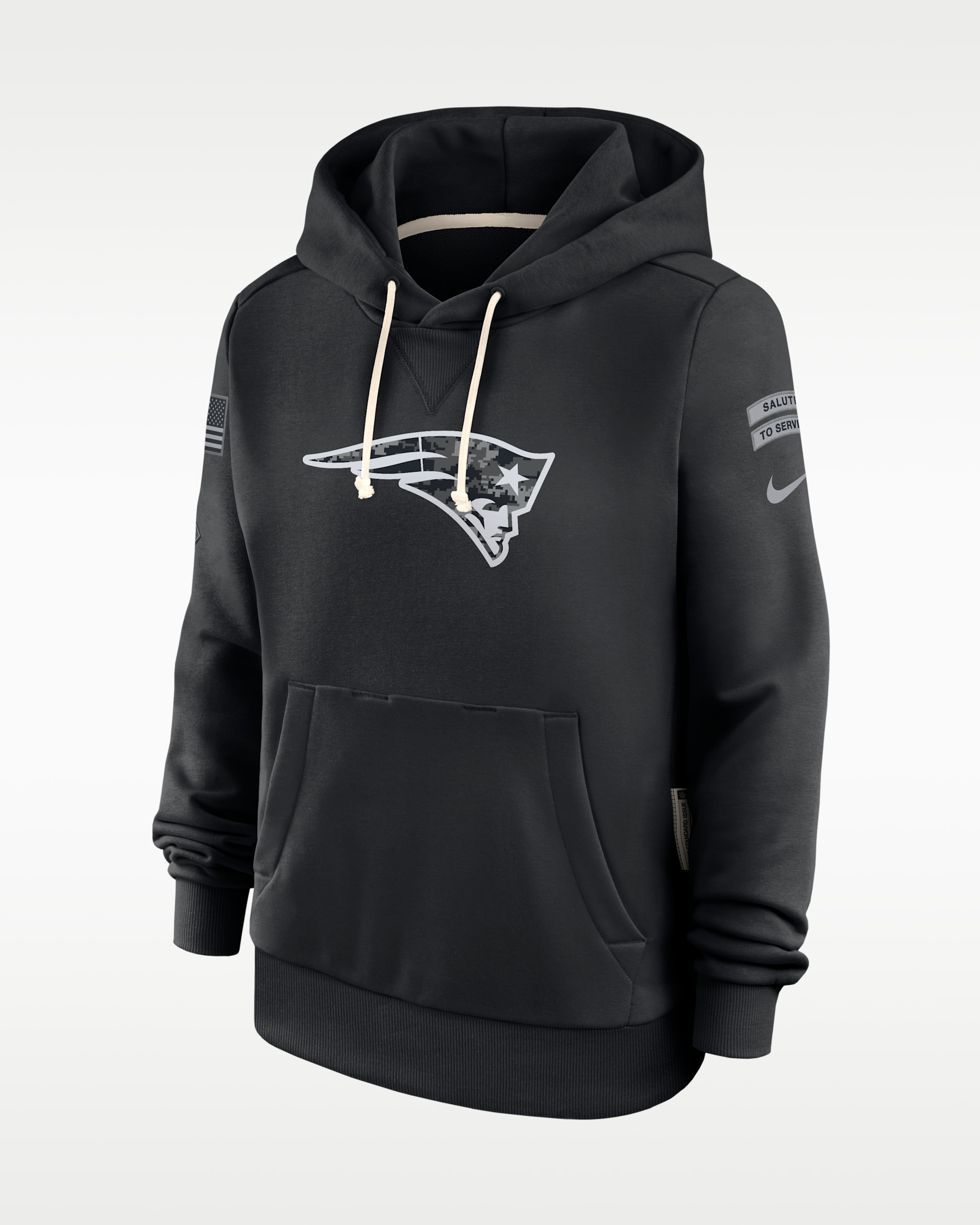 New England Patriots Salute to Service Sideline Women's Nike Dri-FIT NFL Pullover Hoodie - Black
